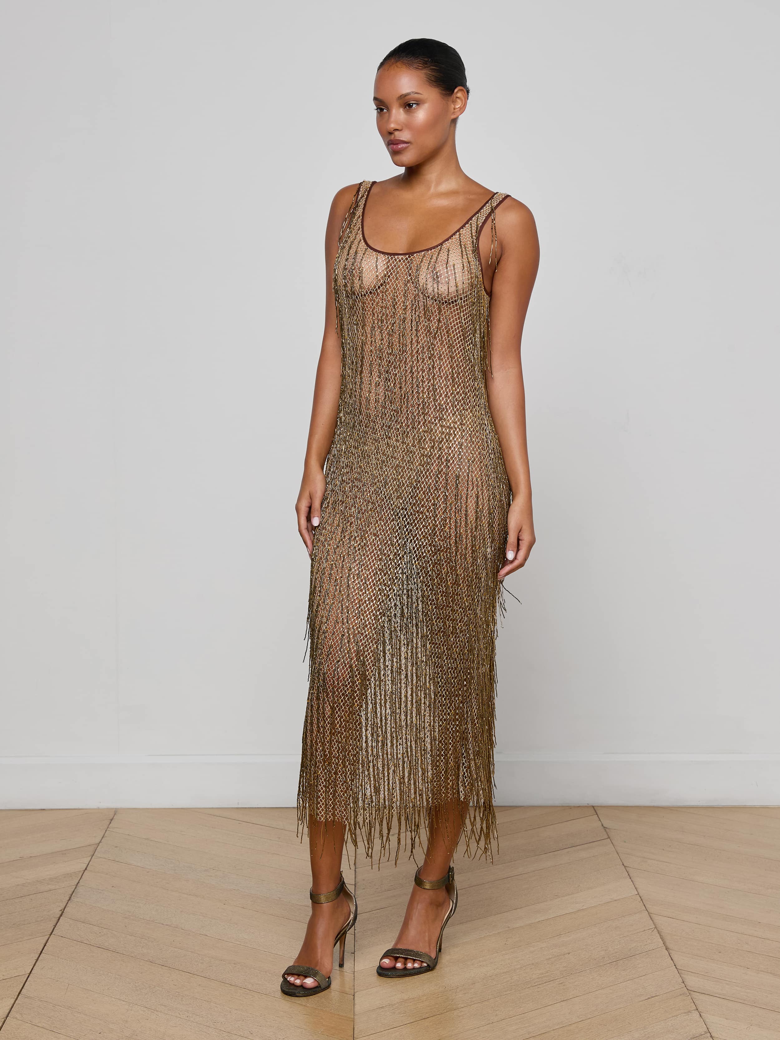 L'AGENCE - Gracelynn Beaded Fringe Dress - Image 3