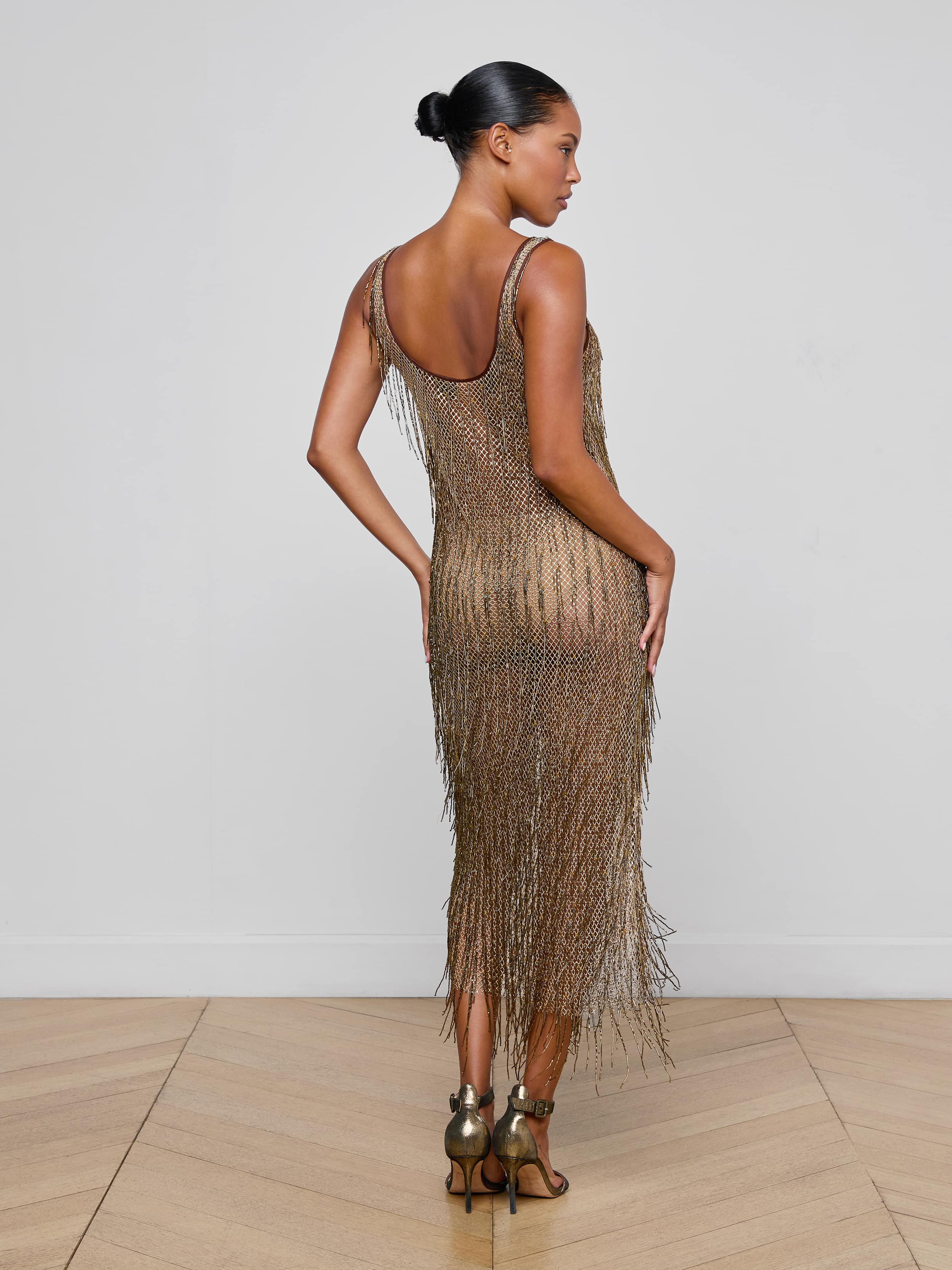L'AGENCE - Gracelynn Beaded Fringe Dress - Image 4