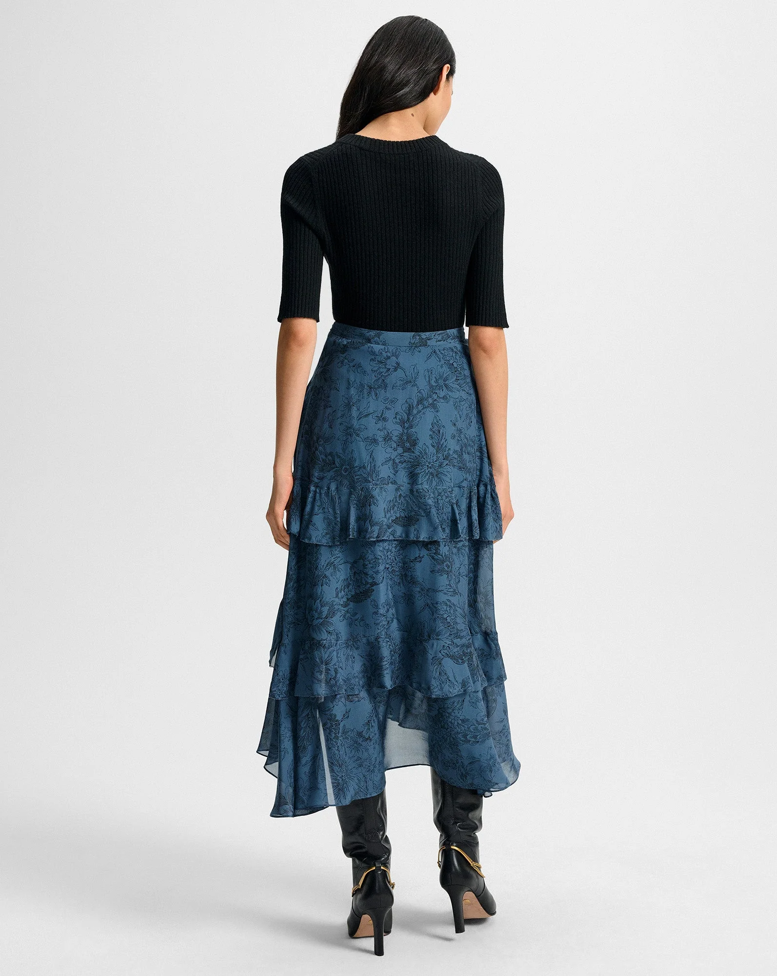 Veronica Beard - Graeme Silk Midi Skirt - Image 4