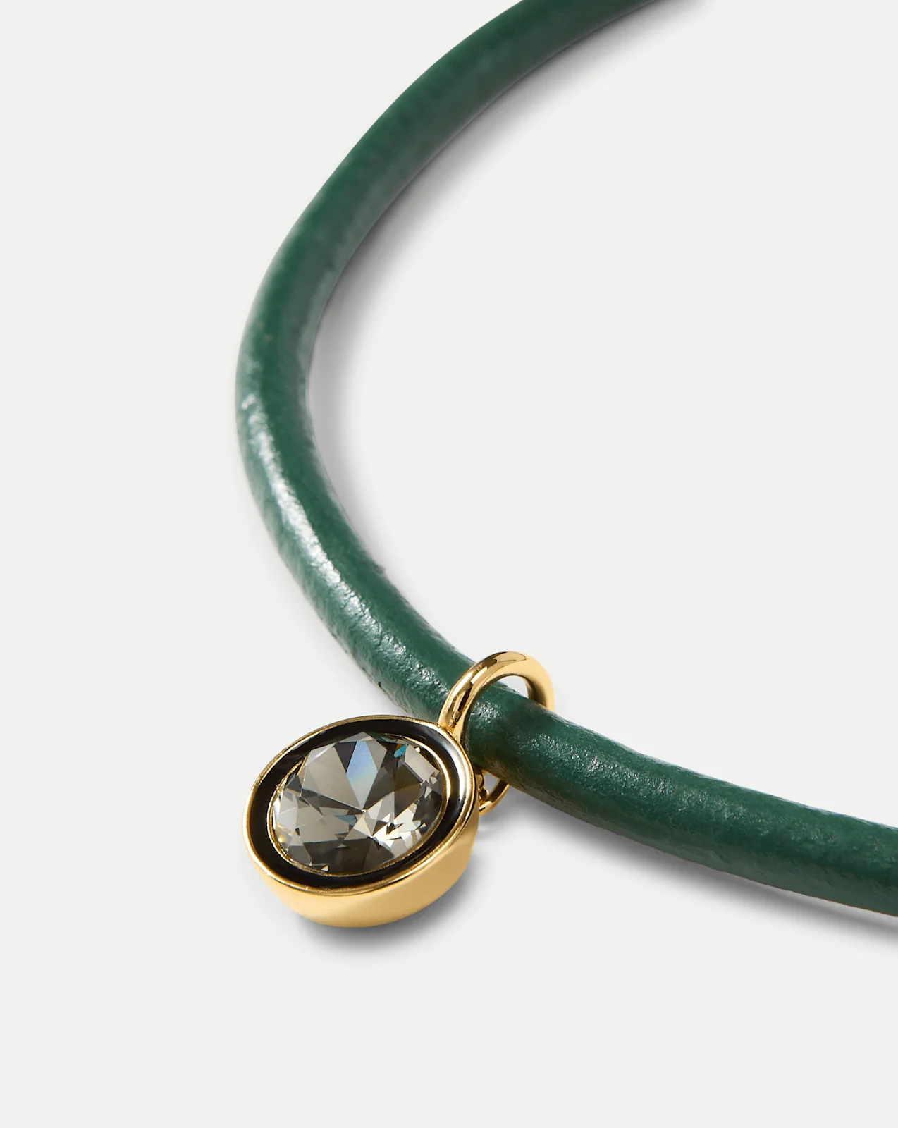 Veronica Beard - Green Leather Pendant Necklace - Image 3