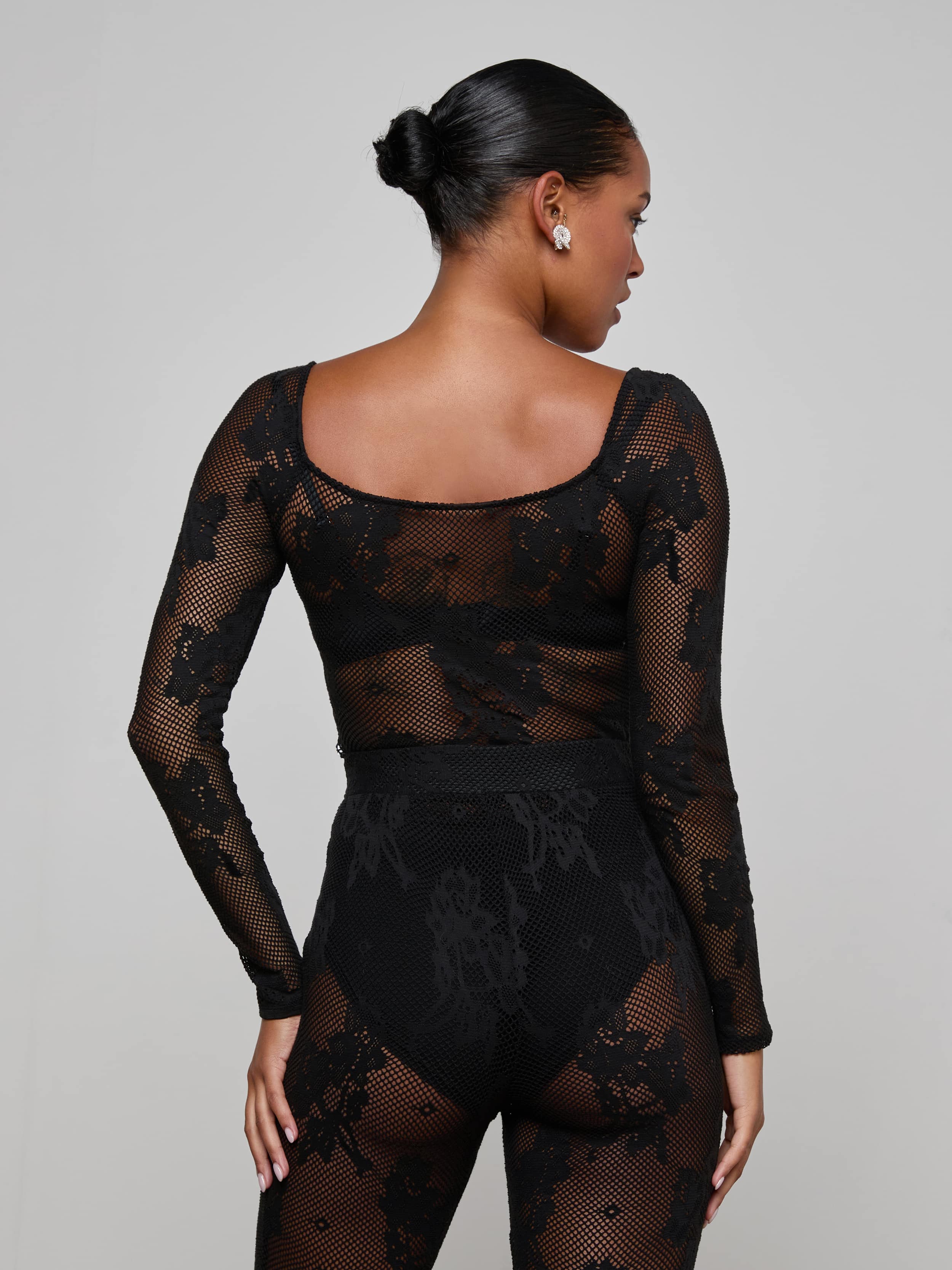 L'AGENCE - Gwendolyn Mesh Knit Bodysuit - Image 4