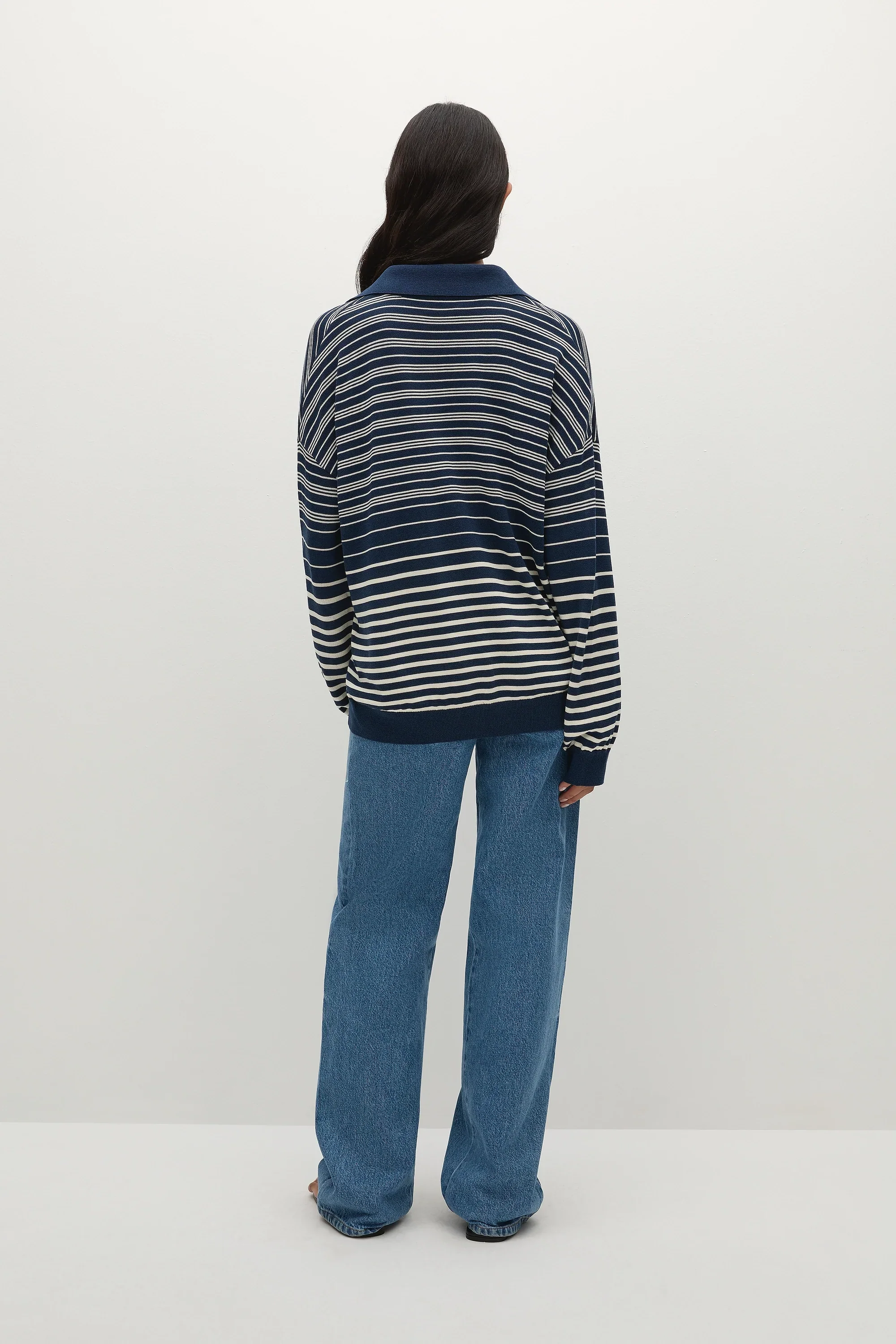 Faithfull - Harlow Polo Scandi Stripe Navy Cream - Final Sale - Image 5