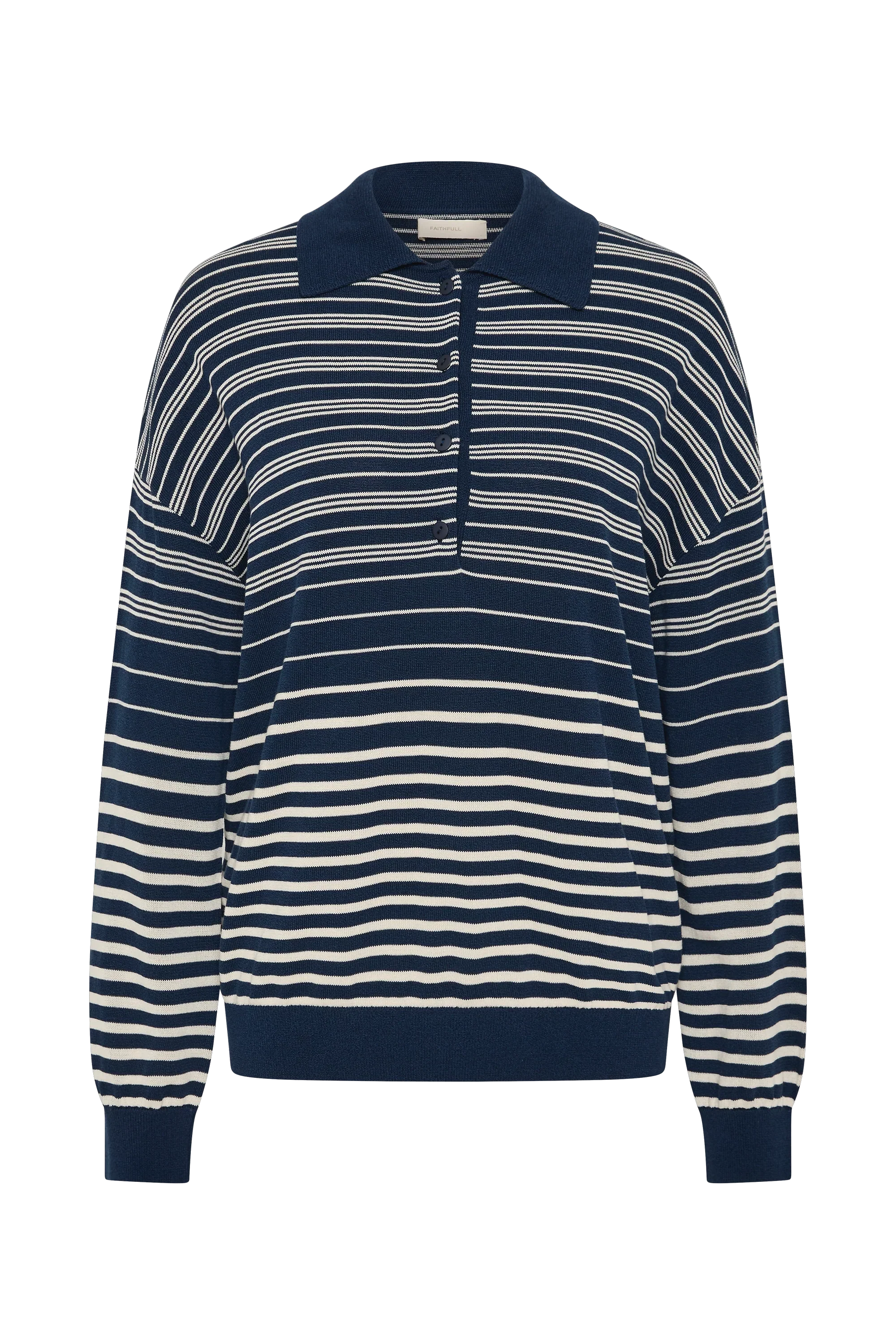 Faithfull - Harlow Polo Scandi Stripe Navy Cream - Final Sale - Image 7
