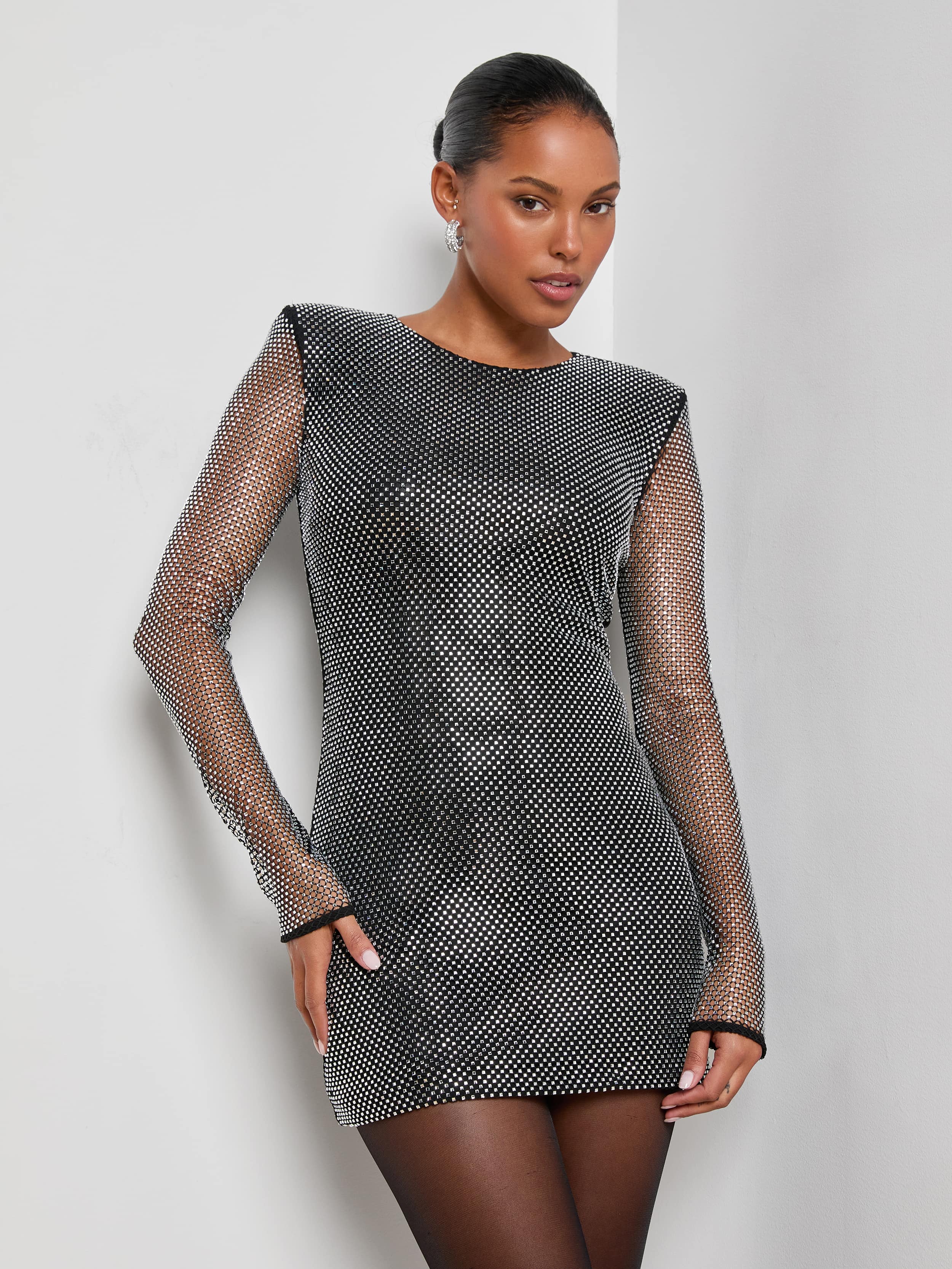 L'AGENCE - Harlynn Crystal Mini Dress - Image 3