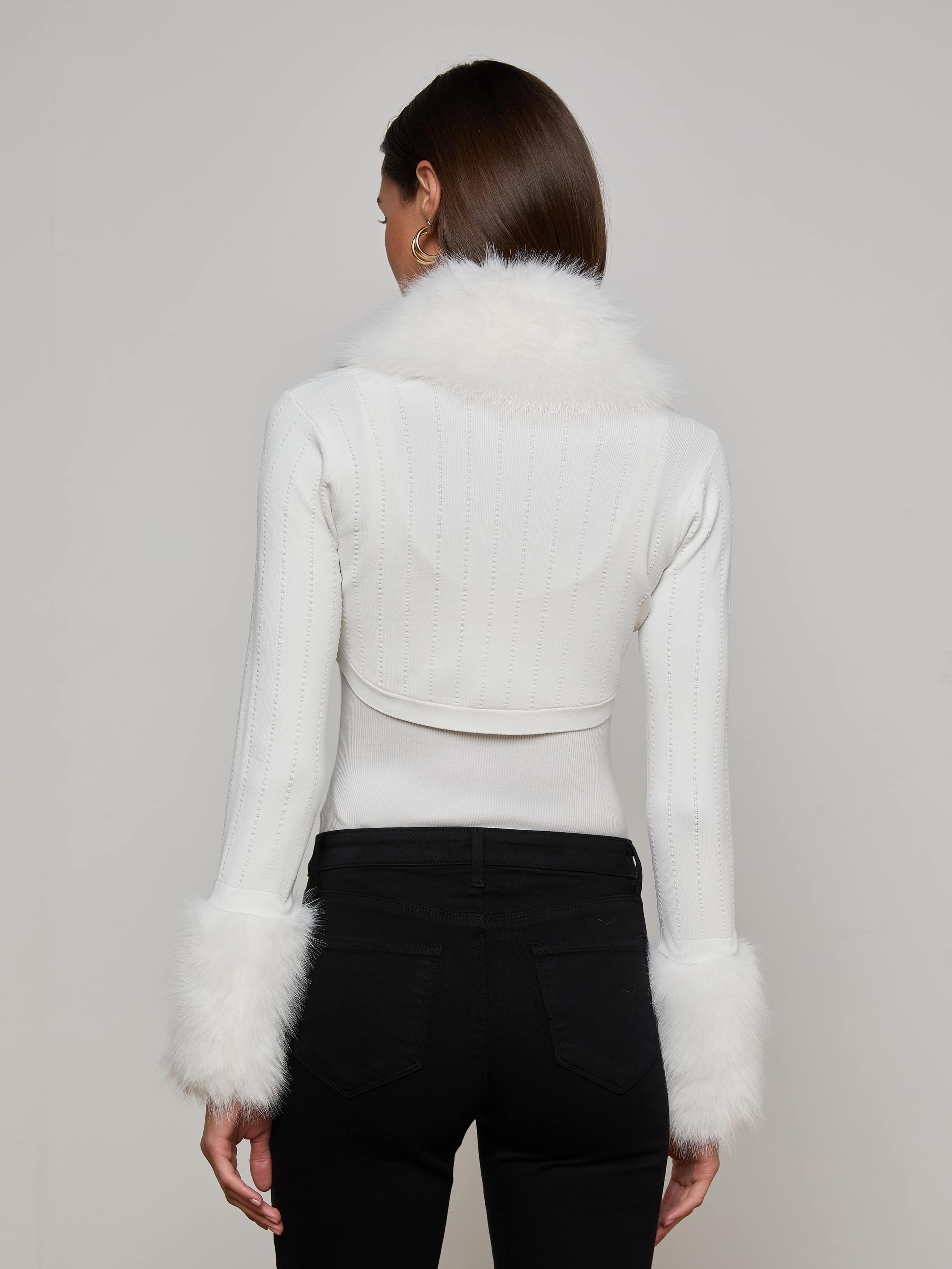 L'AGENCE - Haru Faux Fur Shrug - Image 4