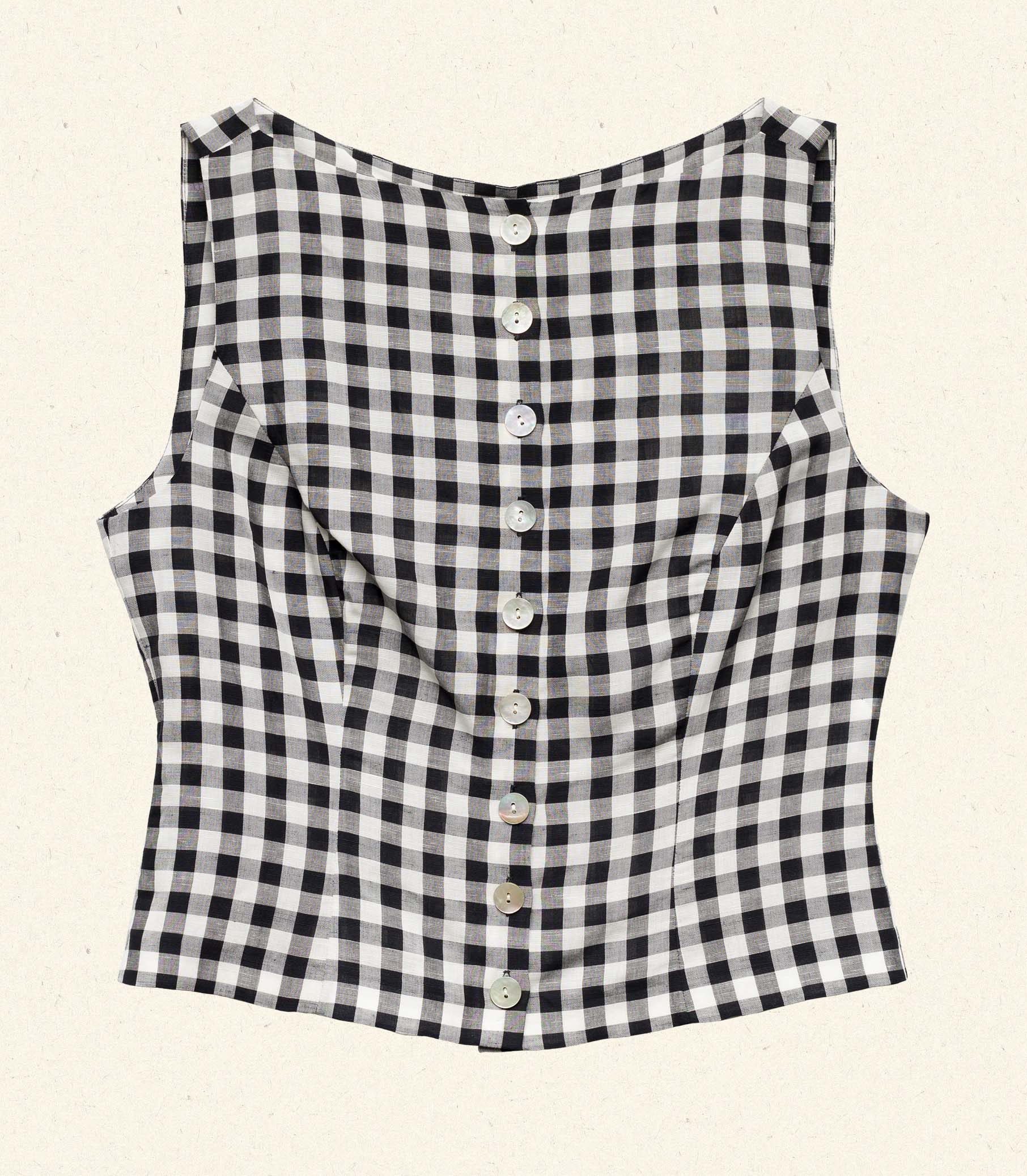 DÔEN - HAYDEN TOP -- BLACK MARILYN GINGHAM - Image 6