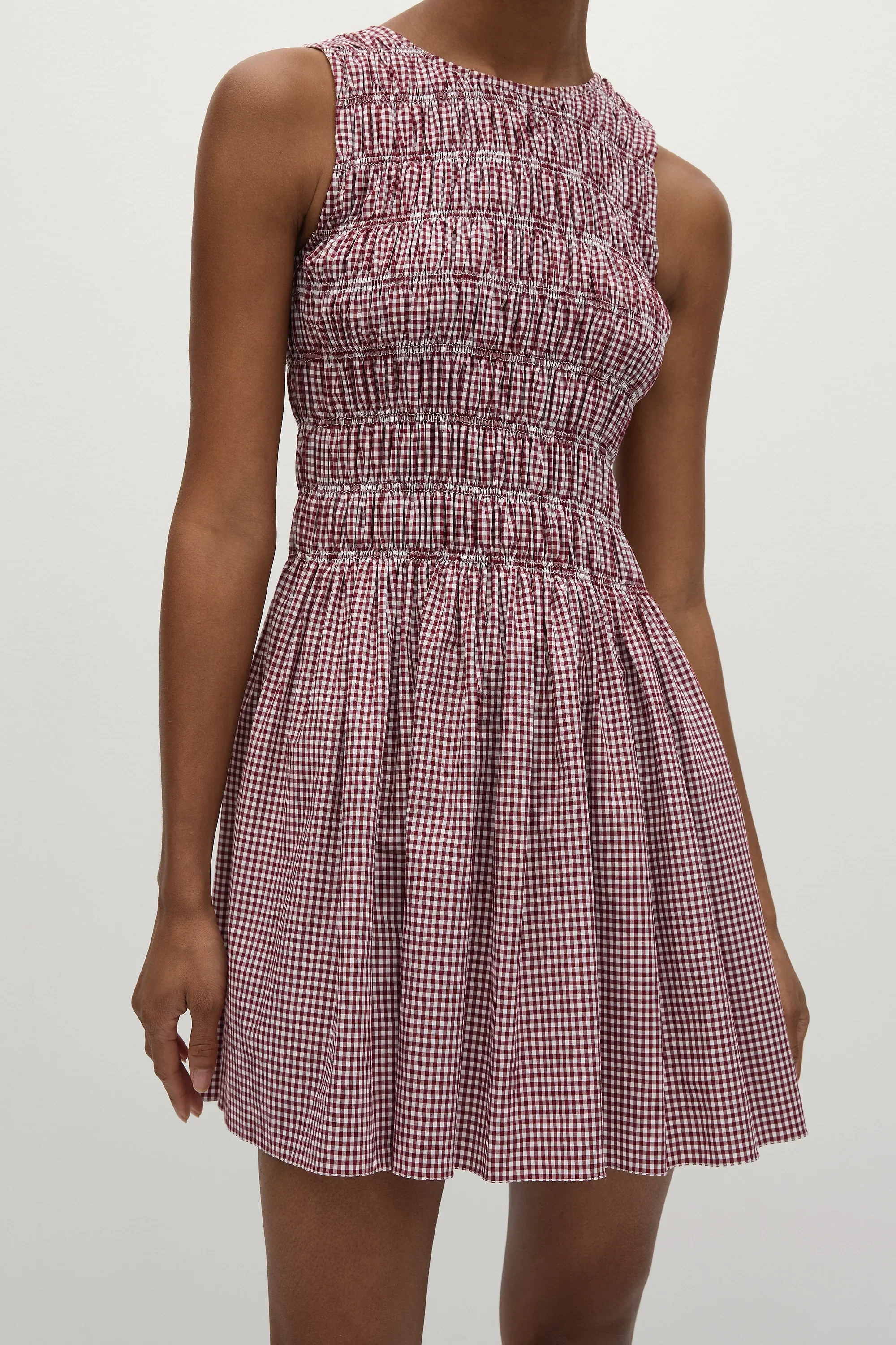 Faithfull - Heidi Mini Dress Gingham Deep Red - Final Sale - Image 2