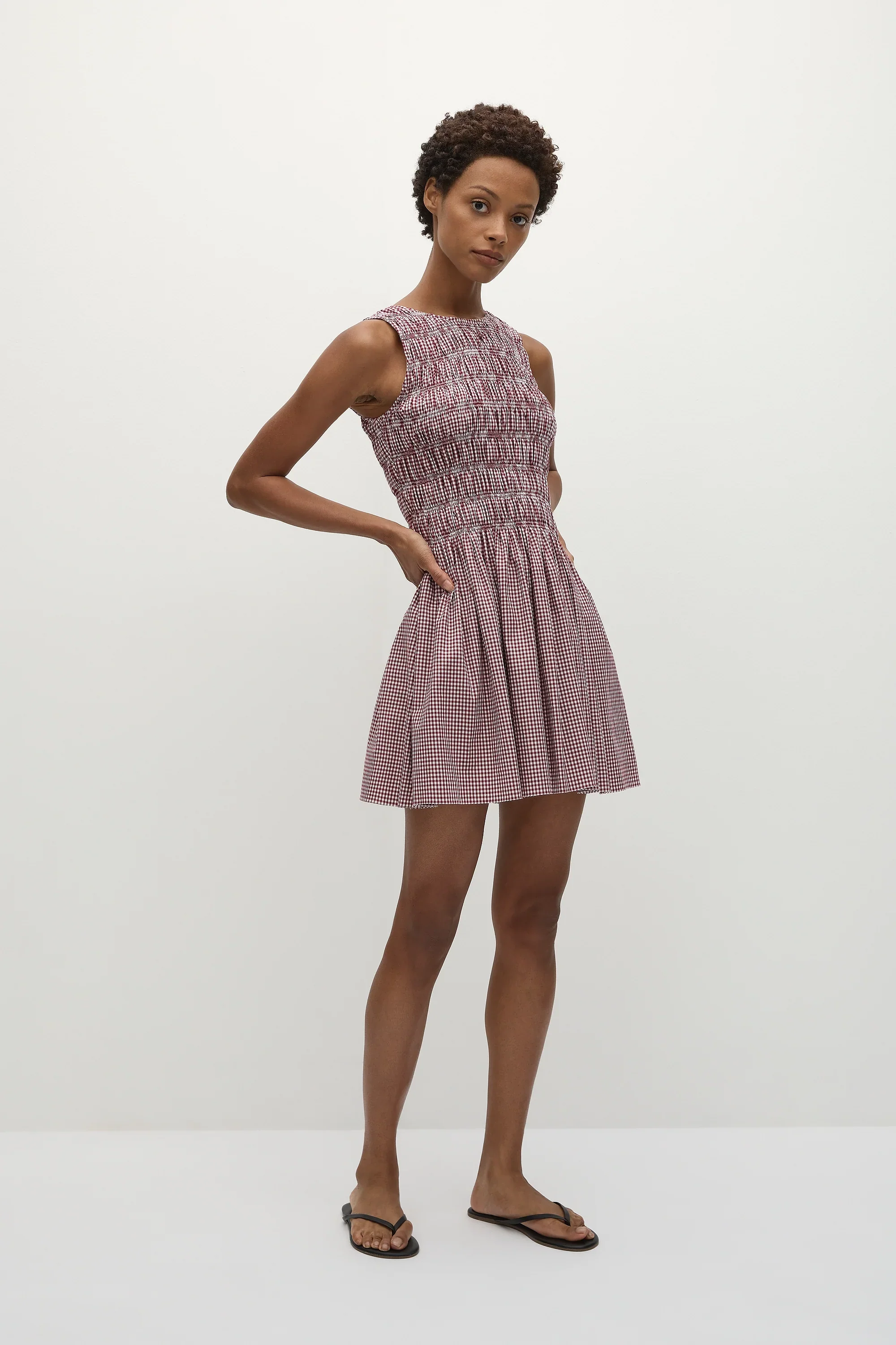 Faithfull - Heidi Mini Dress Gingham Deep Red - Final Sale - Image 3