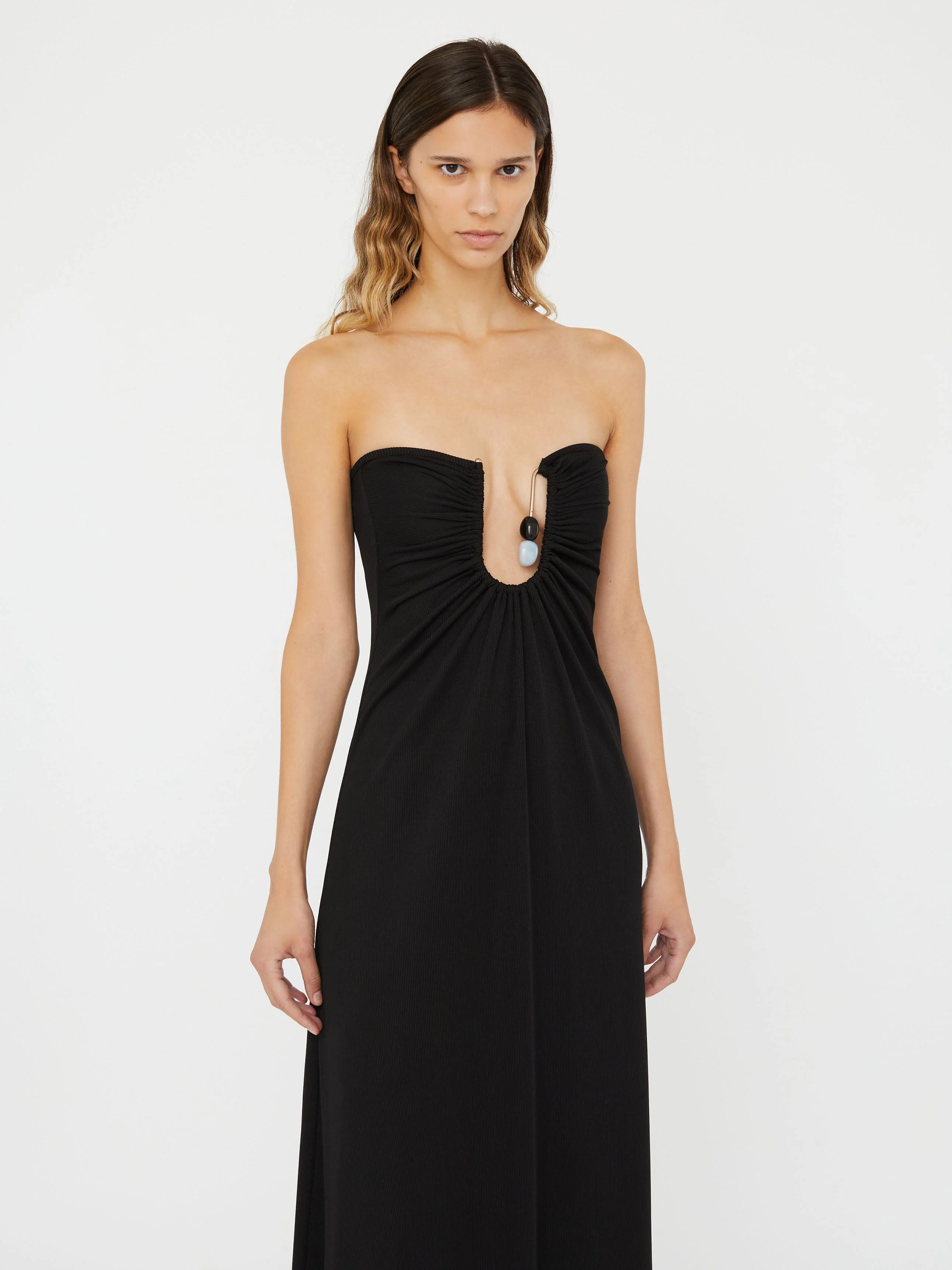 Christopher Esber - Helix Crystal Ribbed Strapless Dress - Image 3