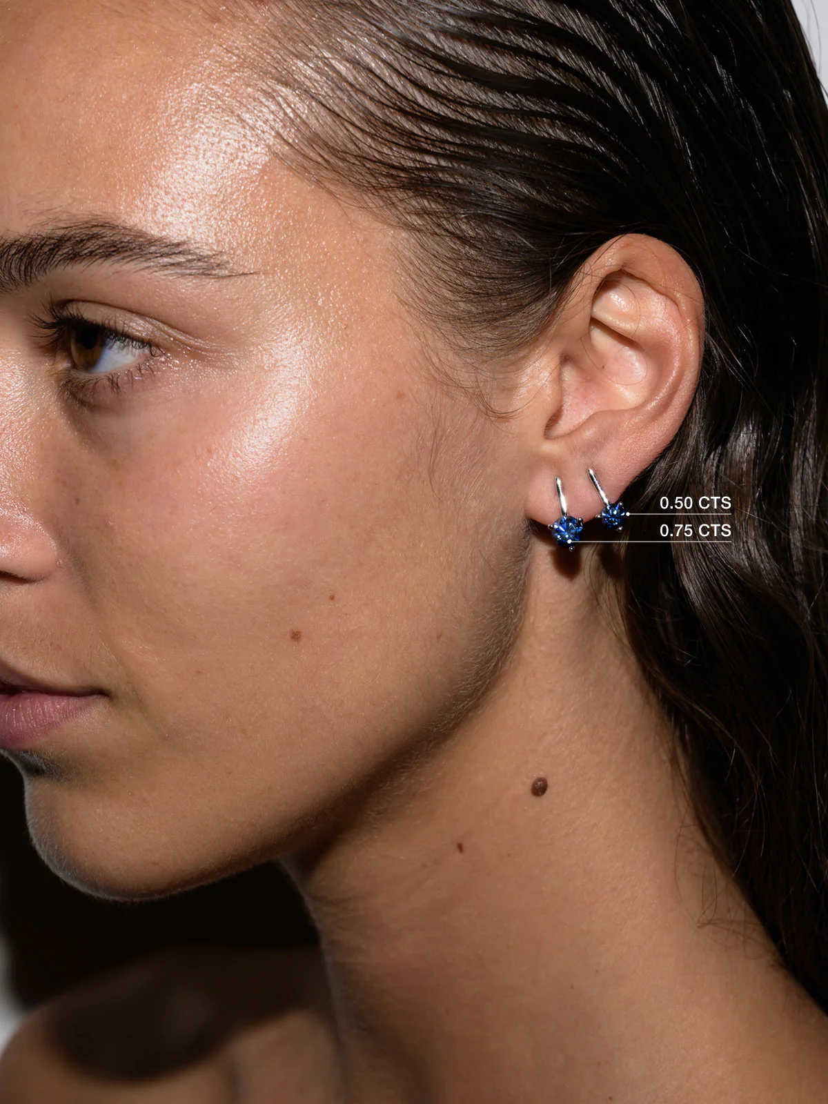 Dorsey - HENDRY BAR STUD EARRING IN SLATE BLUE MOISSANITE - Image 3