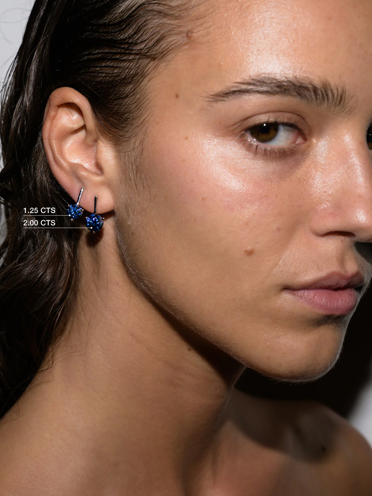 Dorsey - HENDRY BAR STUD EARRING IN SLATE BLUE MOISSANITE - Image 4