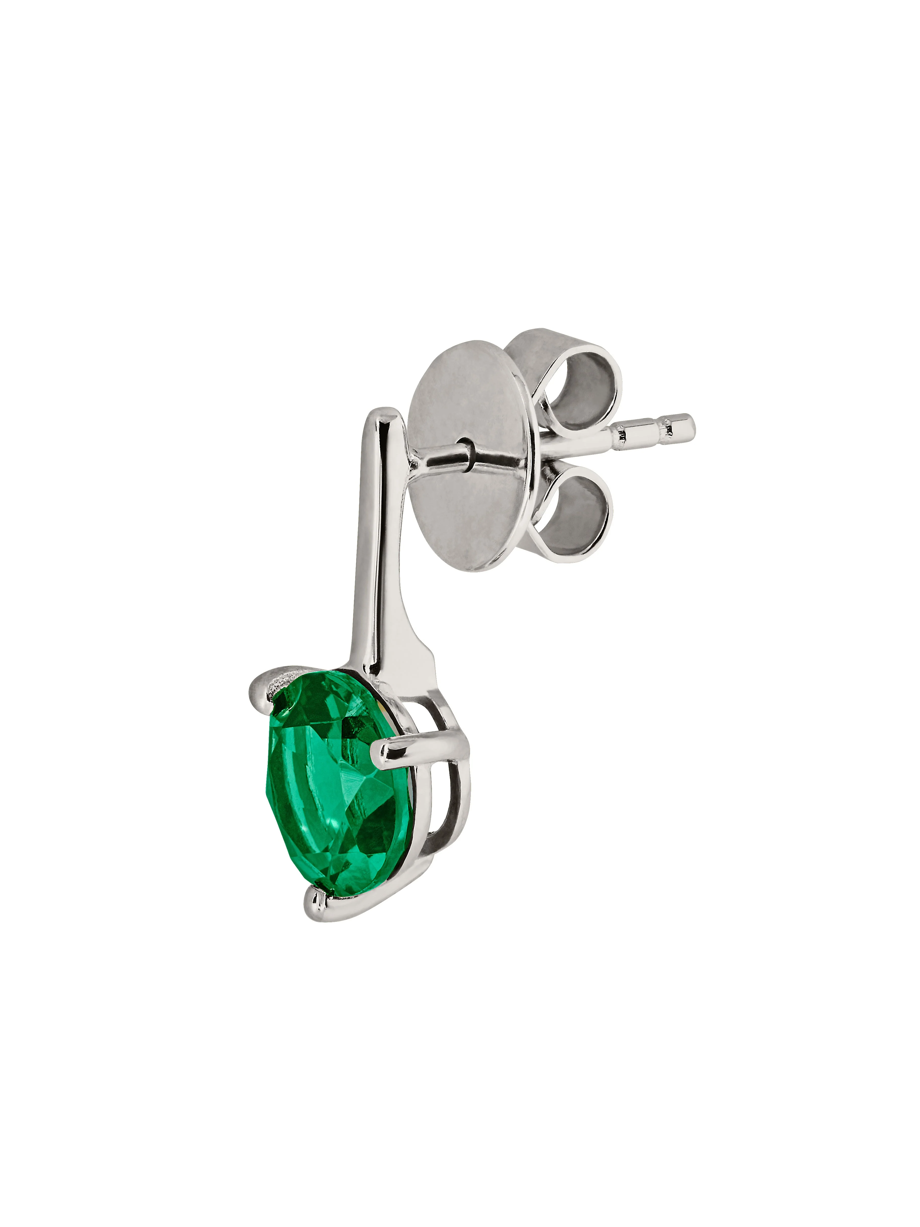 Dorsey - HENDRY BAR STUD EARRING IN LAB EMERALD - Image 2