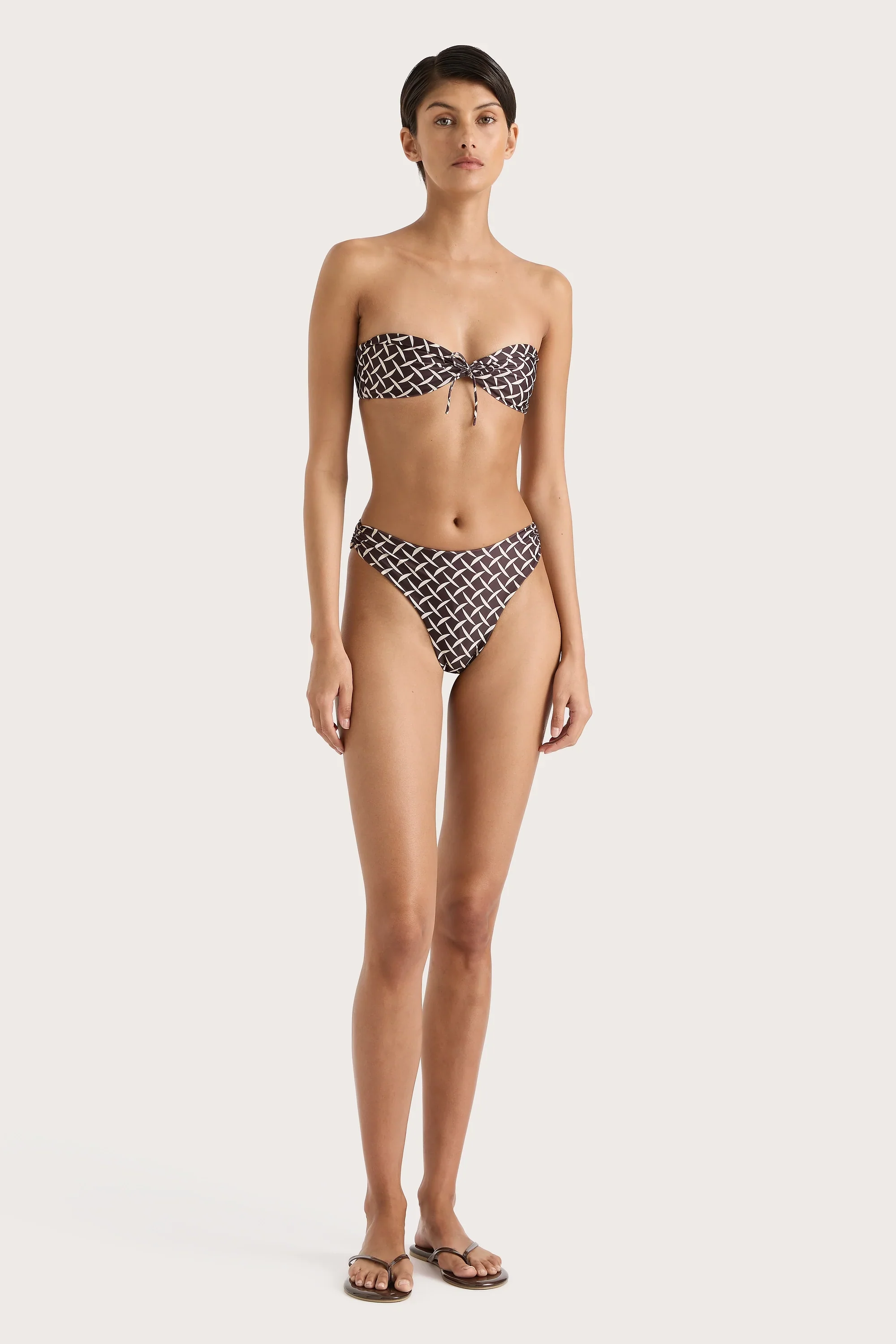 Faithfull - Henni Bikini Bottom Espresso Geo - Final Sale