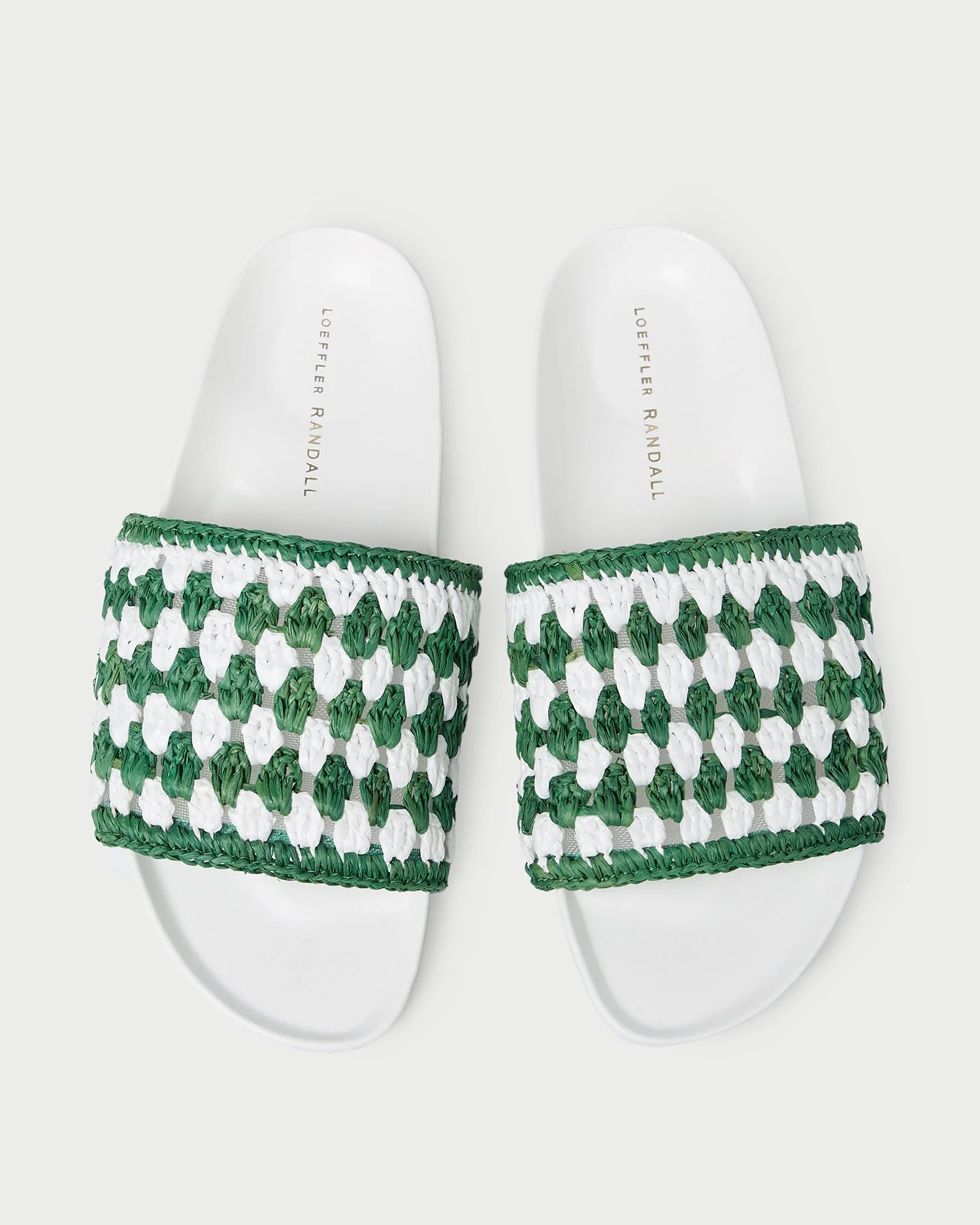 Loeffler Randall - Henri Green/White Crochet Raffia Sandal