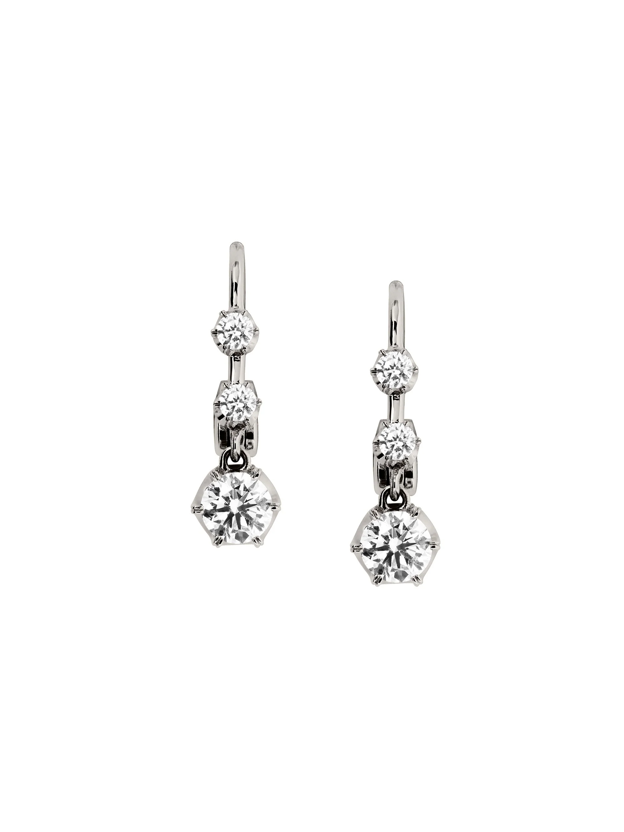 Dorsey - 14K HENRIETTA 3 - STONE DROP EARRINGS IN LAB DIAMOND