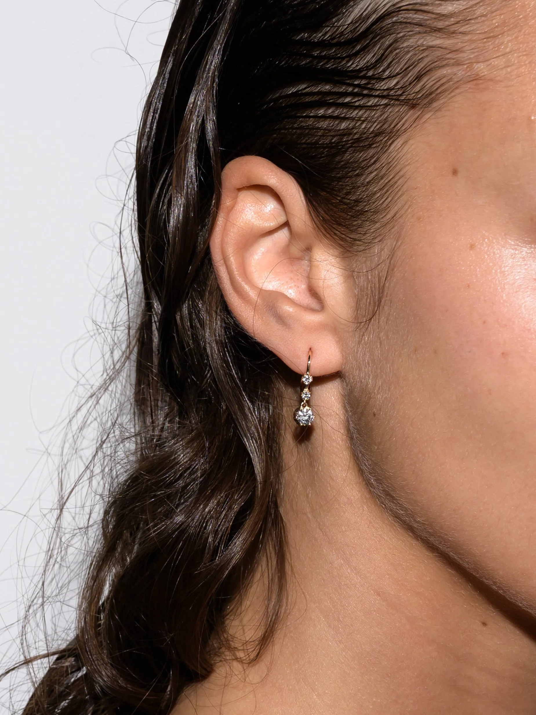 Dorsey - 14K HENRIETTA 3 - STONE DROP EARRINGS IN LAB DIAMOND - Image 5