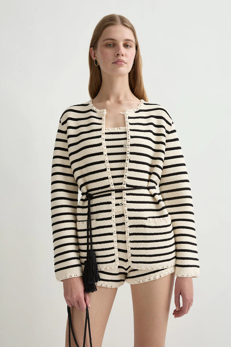 Posse - HENRY CARDIGAN - CREAM & BLACK