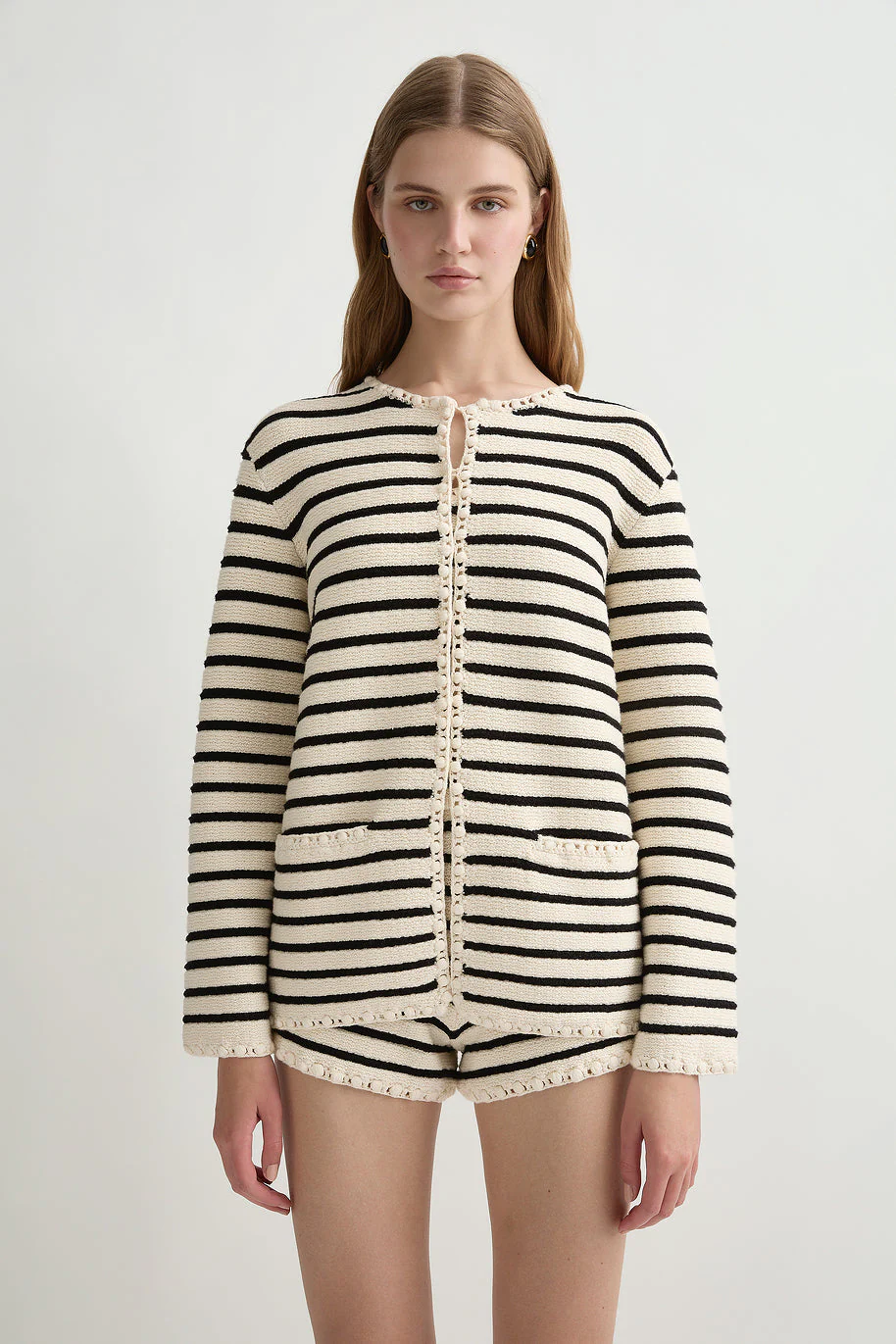 Posse - HENRY CARDIGAN - CREAM & BLACK - Image 3