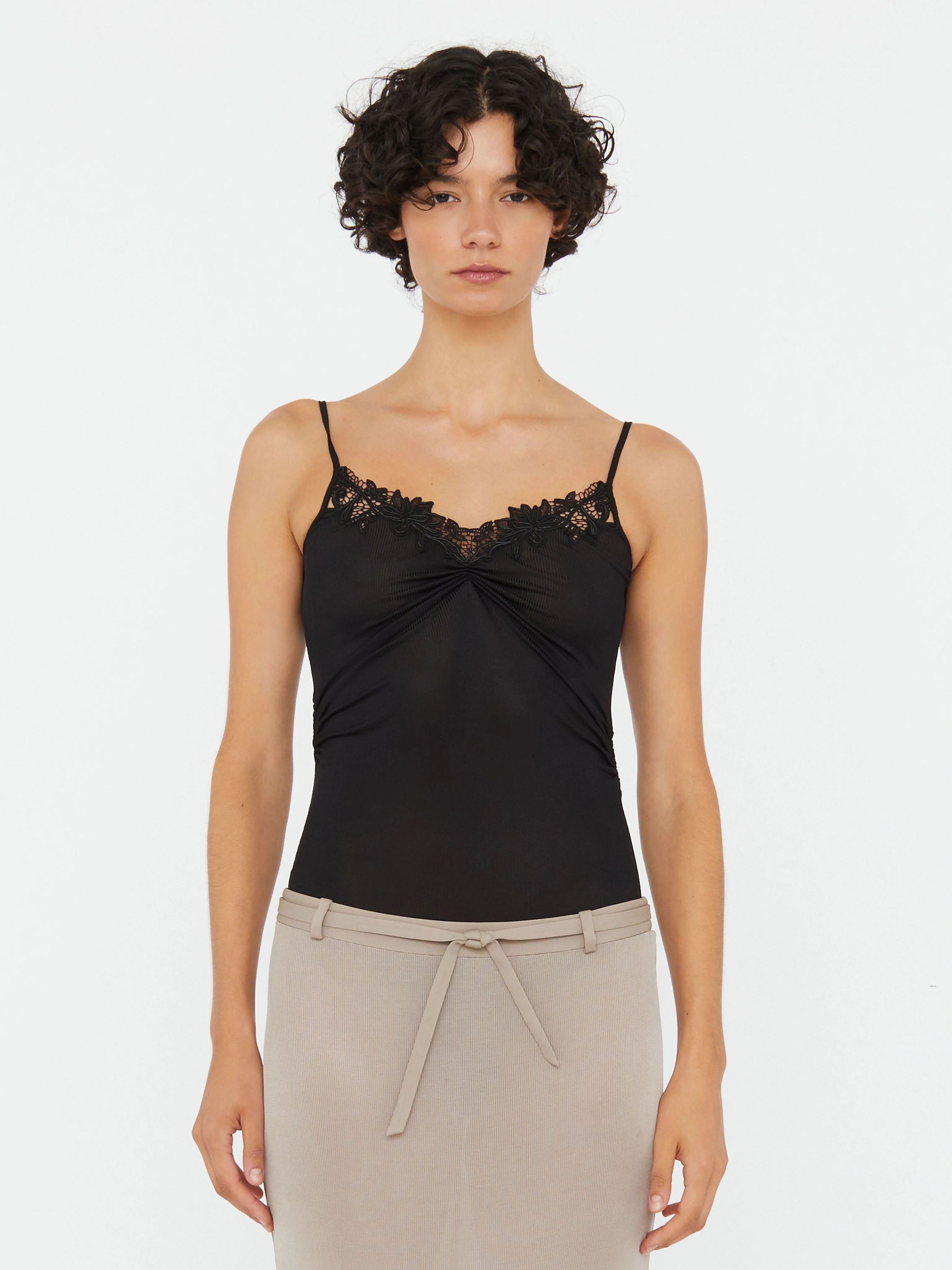 Christopher Esber - Hibiscus Embroidered Rib Bodysuit