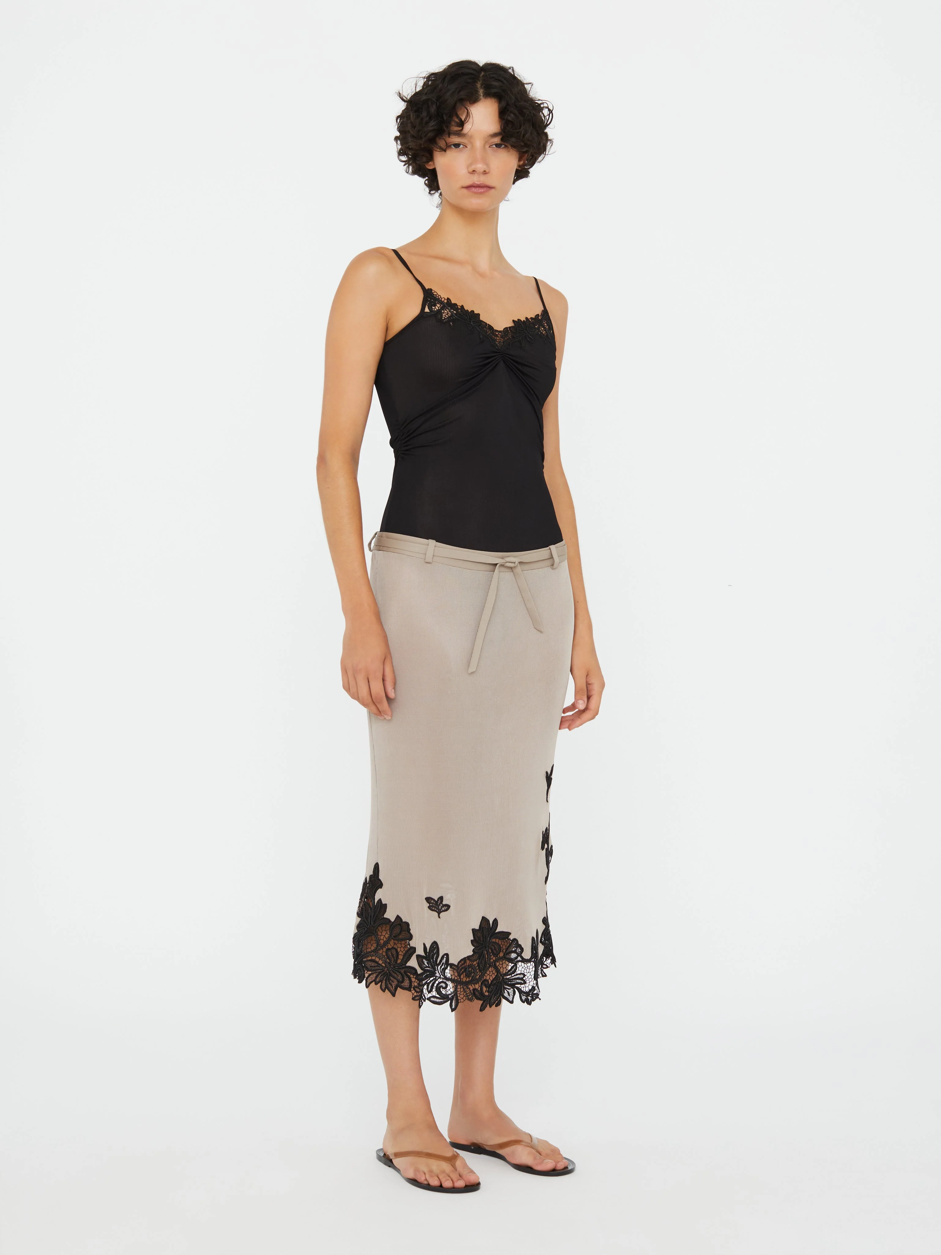 Christopher Esber - Hibiscus Embroidered Rib Bodysuit - Image 3