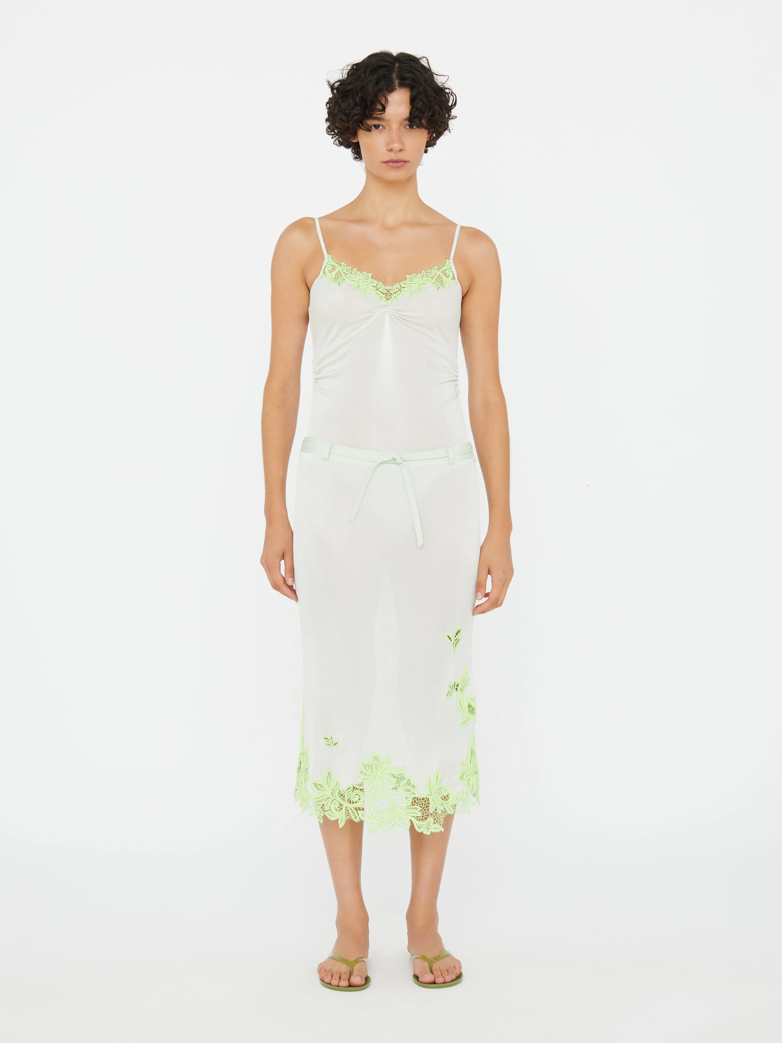 Christopher Esber - Hibiscus Embroidered Rib Bodysuit - Image 3