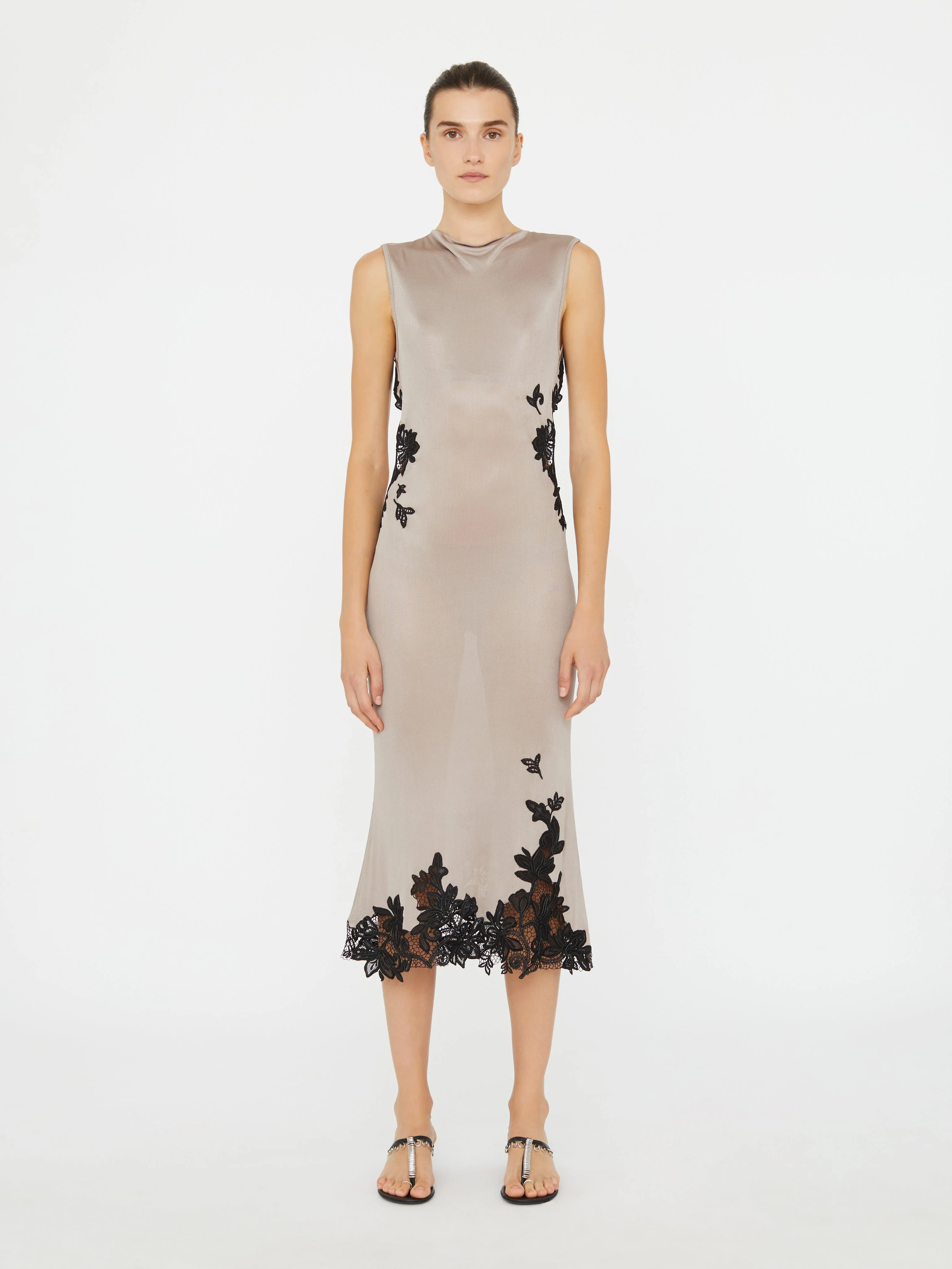 Christopher Esber - Hibiscus Embroidered Rib Dress