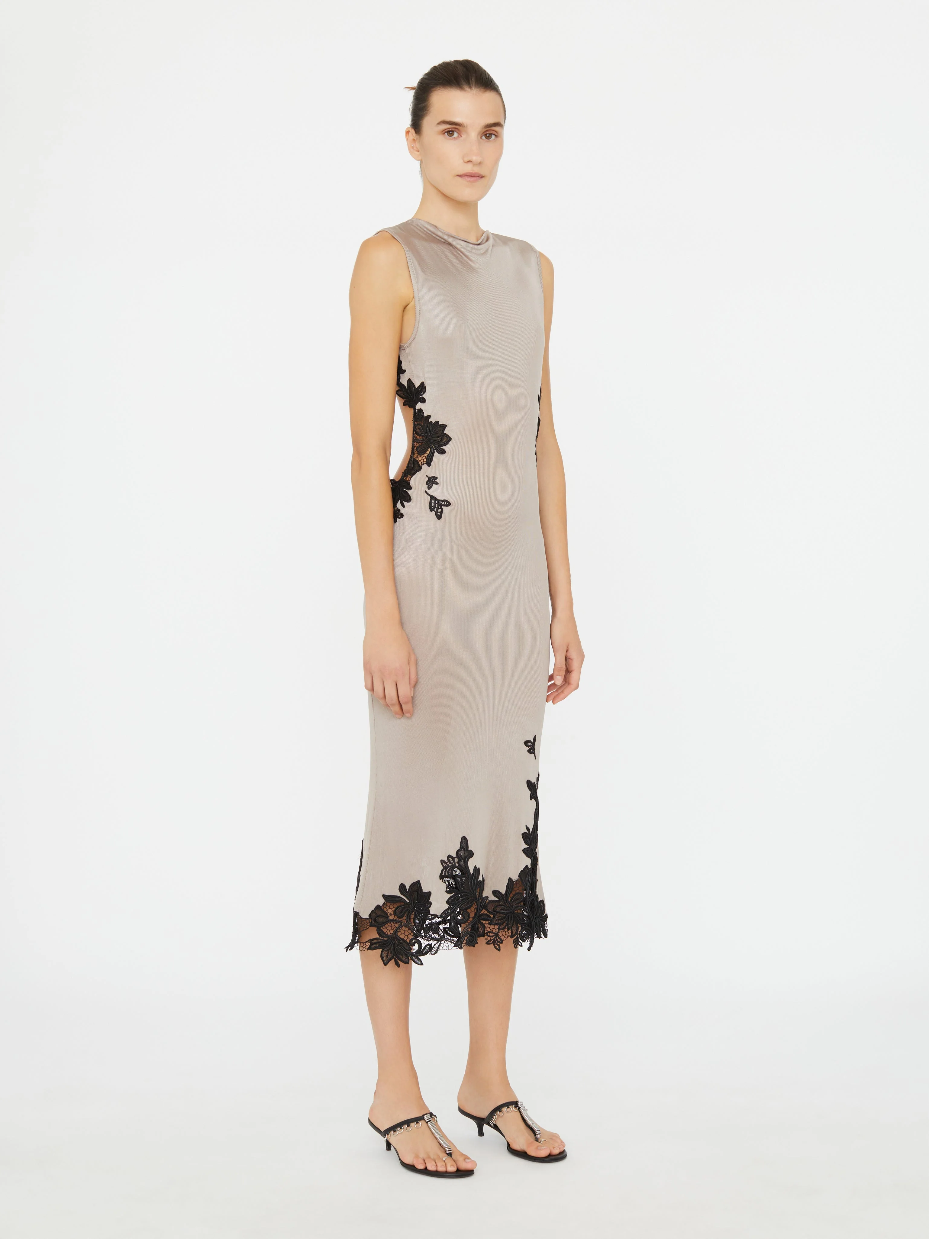 Christopher Esber - Hibiscus Embroidered Rib Dress - Image 3
