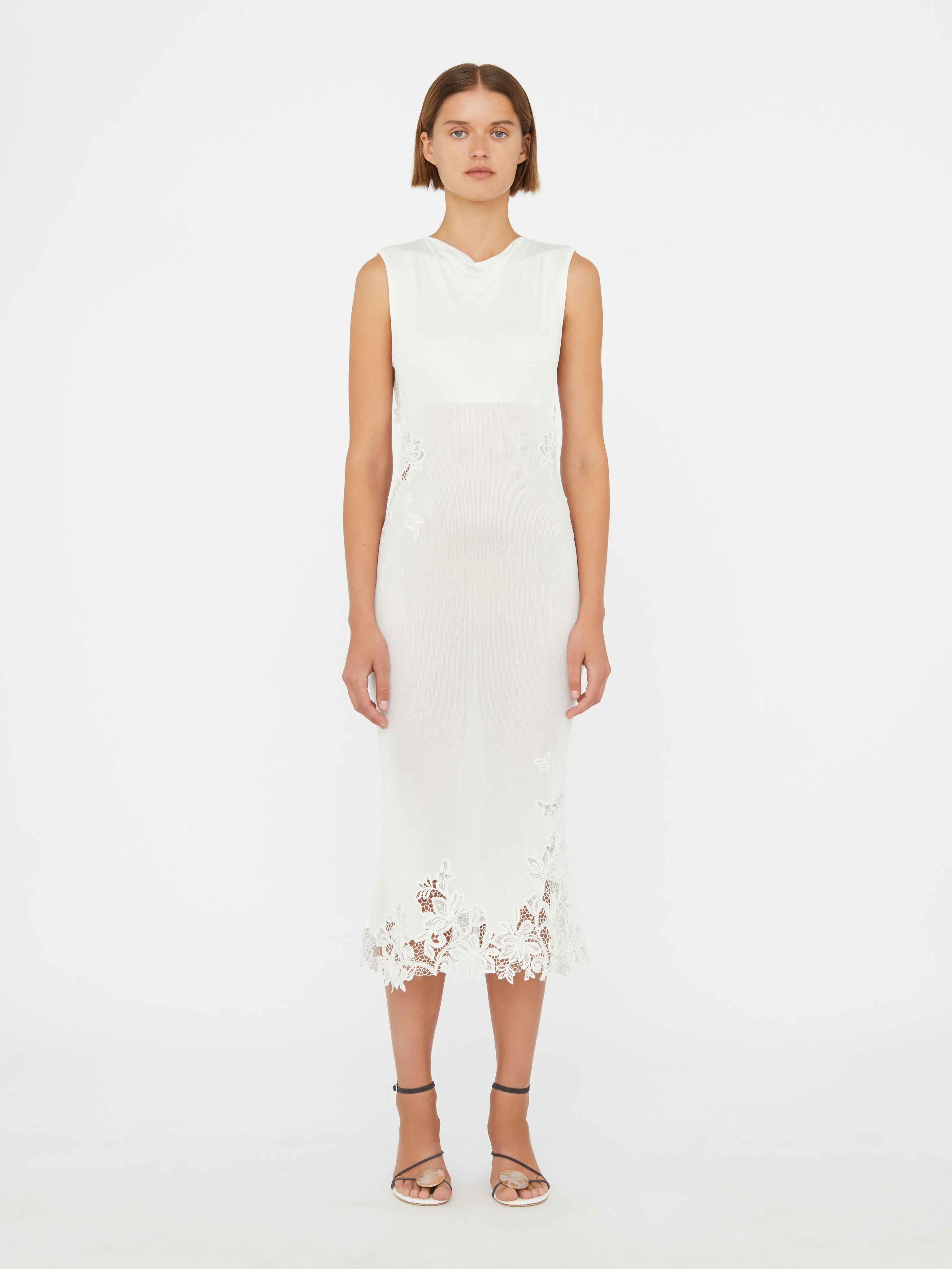 Christopher Esber - Hibiscus Embroidered Rib Dress