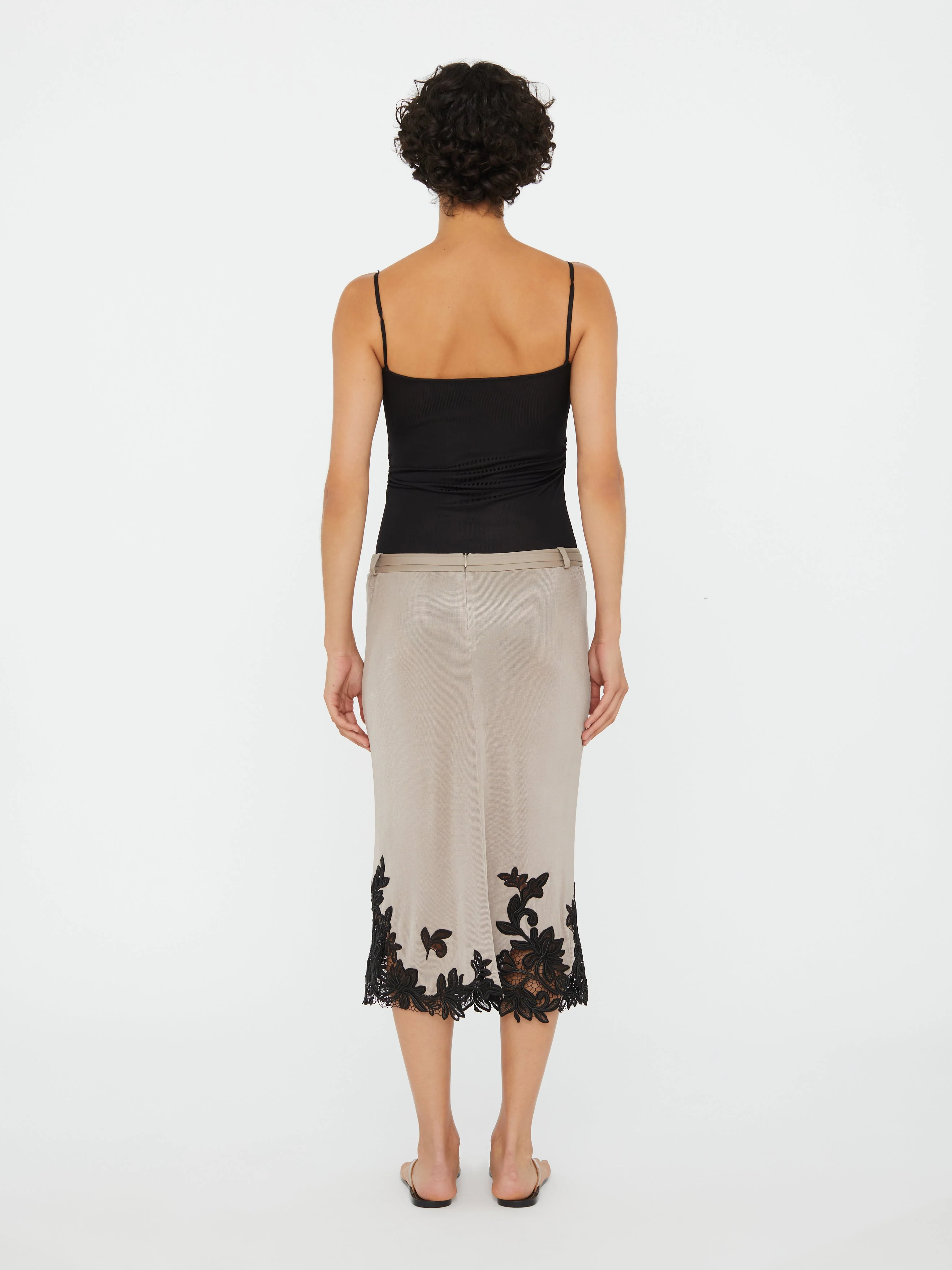 Christopher Esber - Hibiscus Embroidered Rib Skirt - Image 4