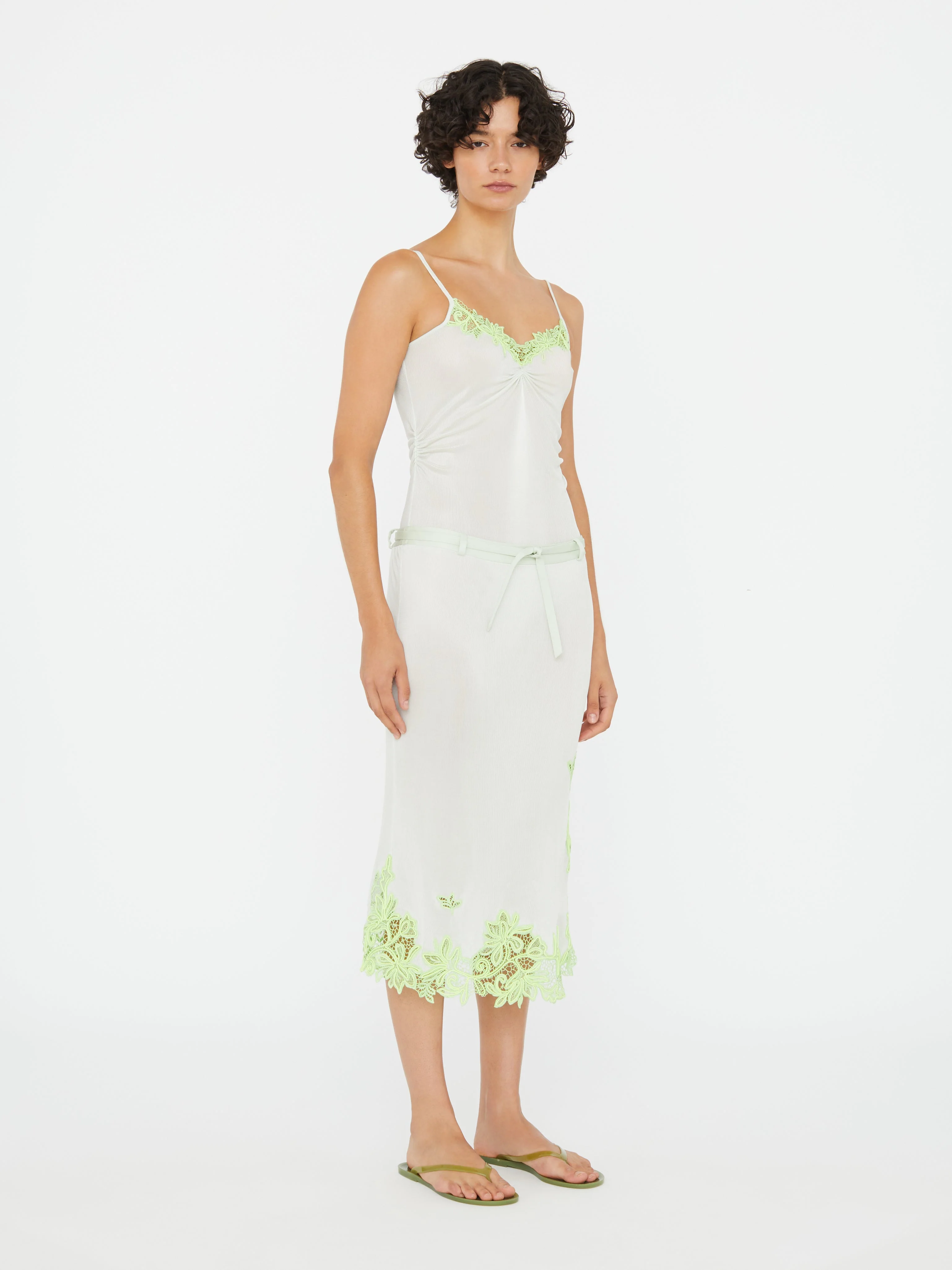 Christopher Esber - Hibiscus Embroidered Rib Skirt - Image 3