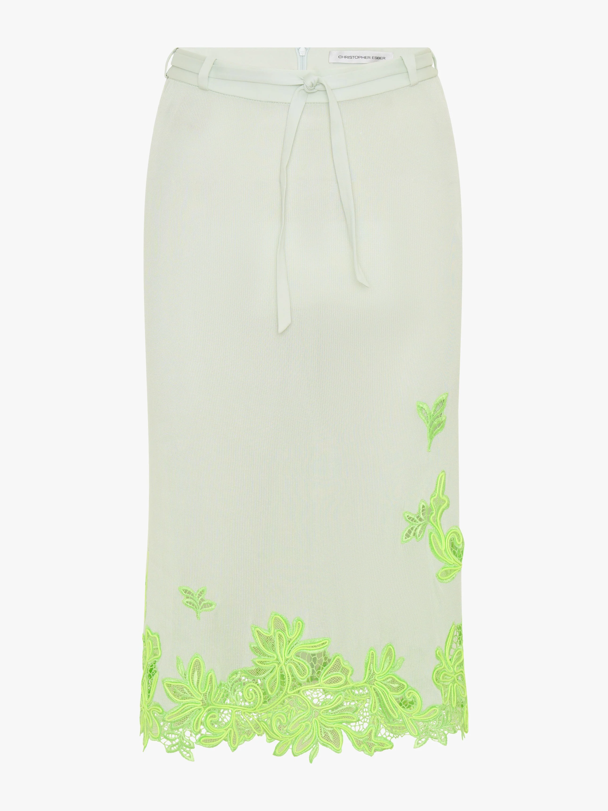 Christopher Esber - Hibiscus Embroidered Rib Skirt - Image 7