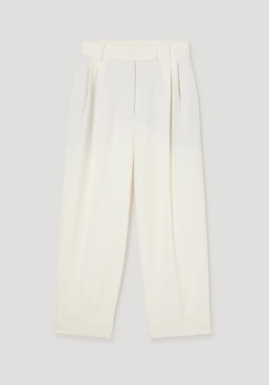 ROHE - High - waist turn - up trousers | off white - Image 5