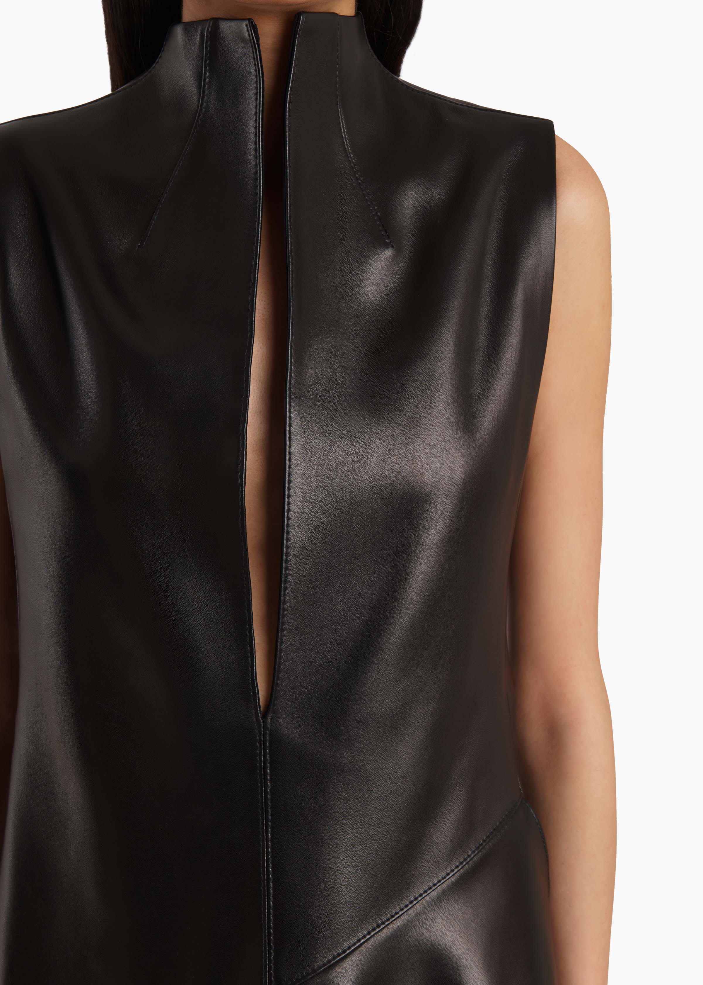 Khaite - Hilda Dress in Black Leather - Image 5