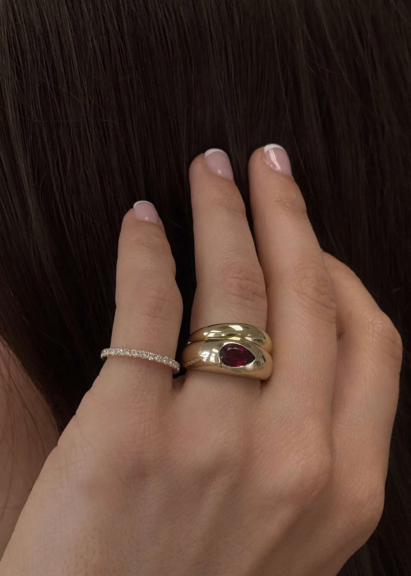 Kinn - Carmen Dome Ring Pear Ruby - Image 2