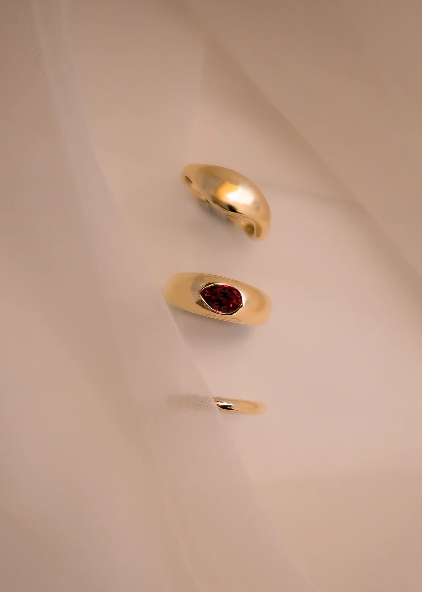 Kinn - Carmen Dome Ring Pear Ruby - Image 3
