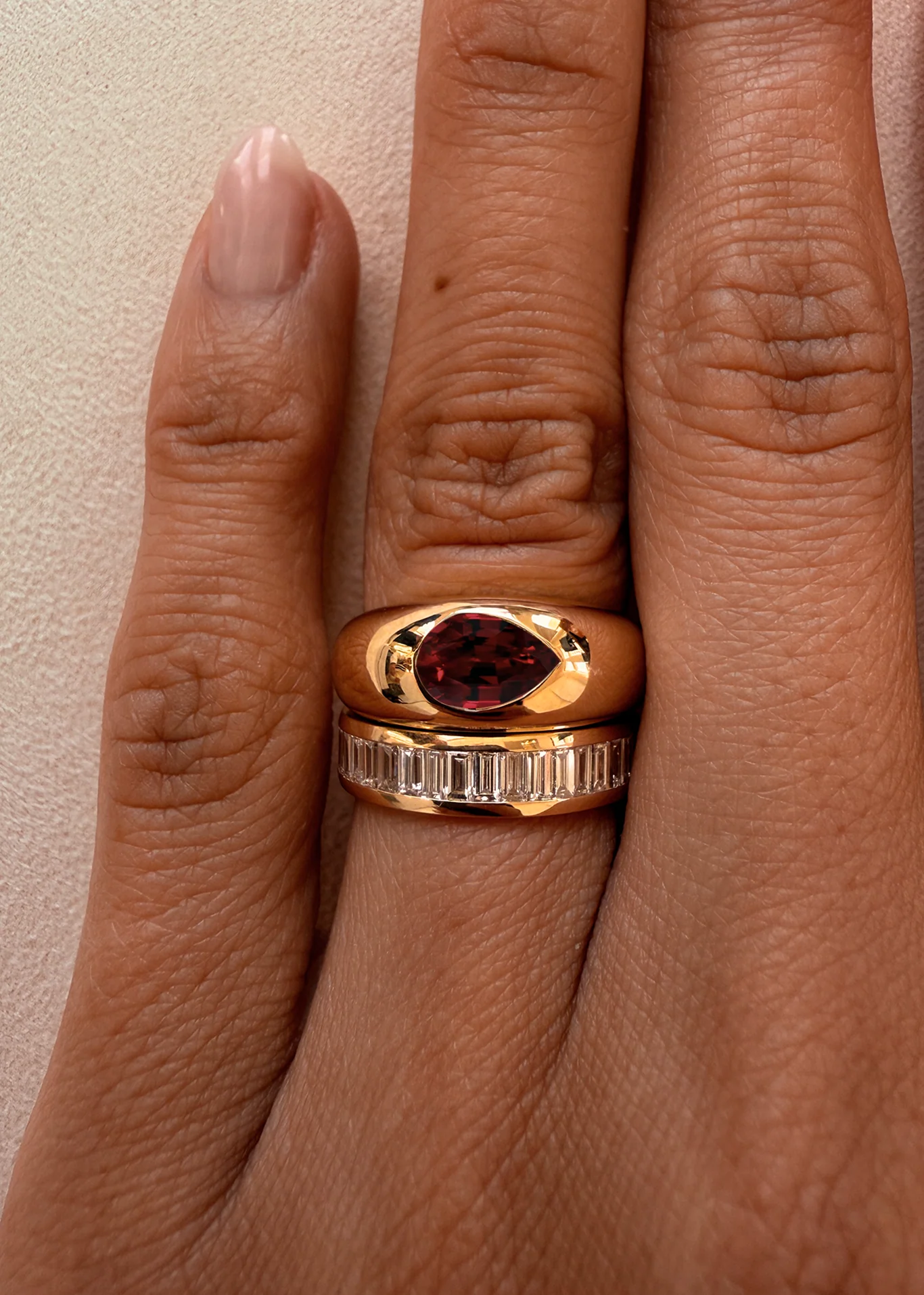 Kinn - Carmen Dome Ring Pear Ruby - Image 4