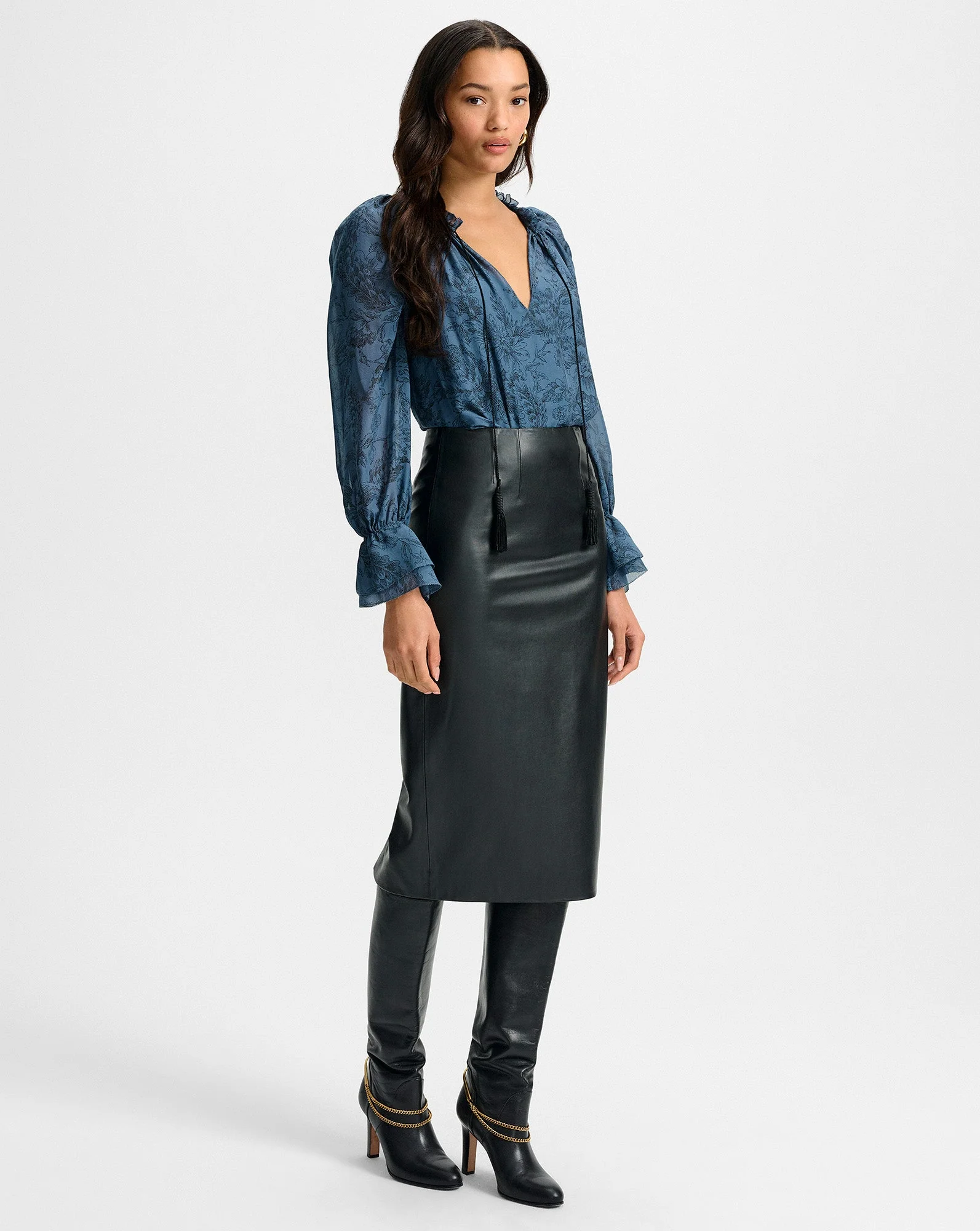 Veronica Beard - Holmes Midi Pencil Skirt - Image 3