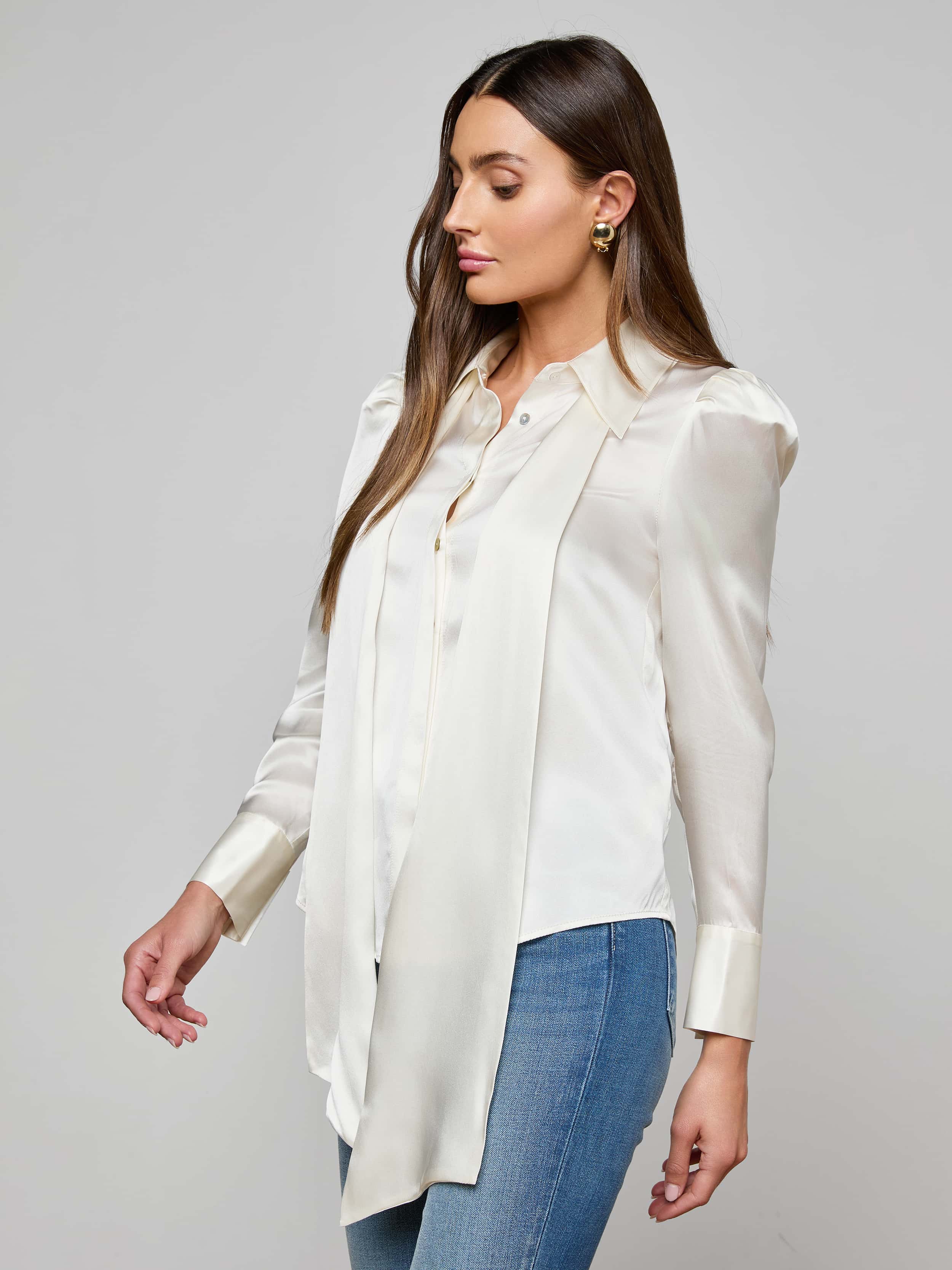 L'AGENCE - Honey Silk Blouse - Image 10