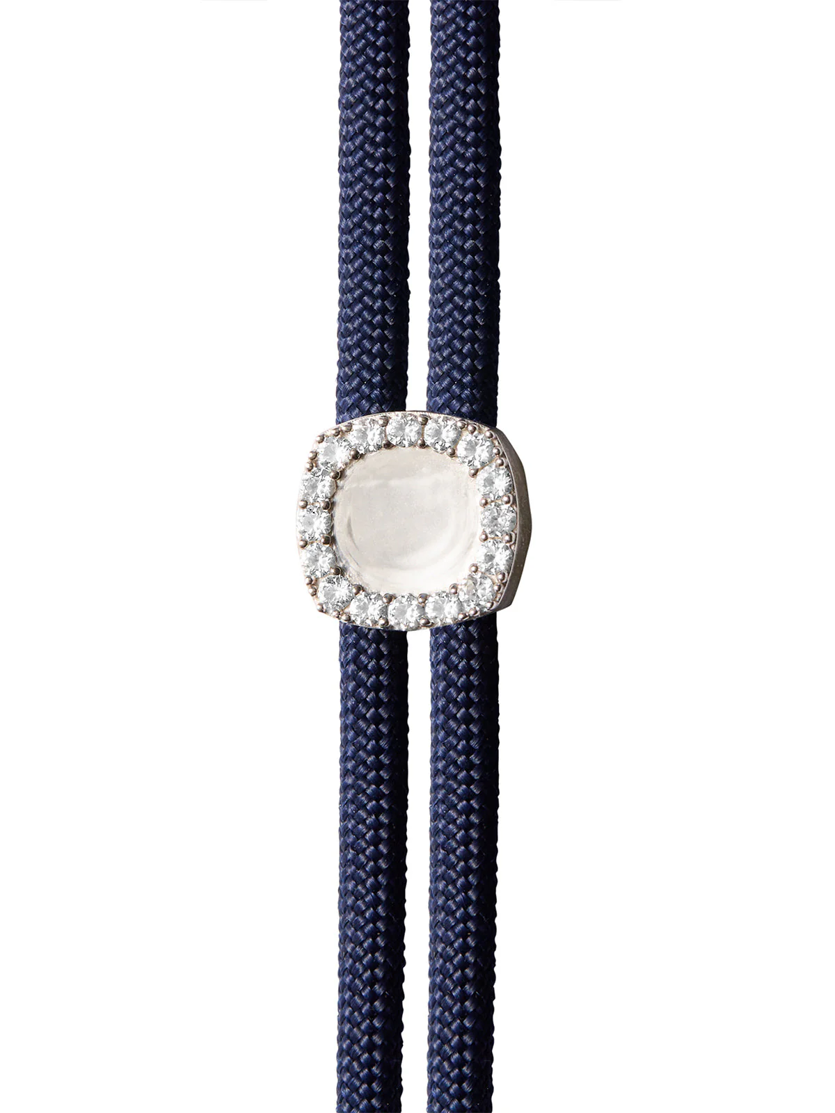 Dorsey - YVES LAB WHITE SAPPHIRE PARACORD NECKLACE, MARINE AND SILVER - Image 3