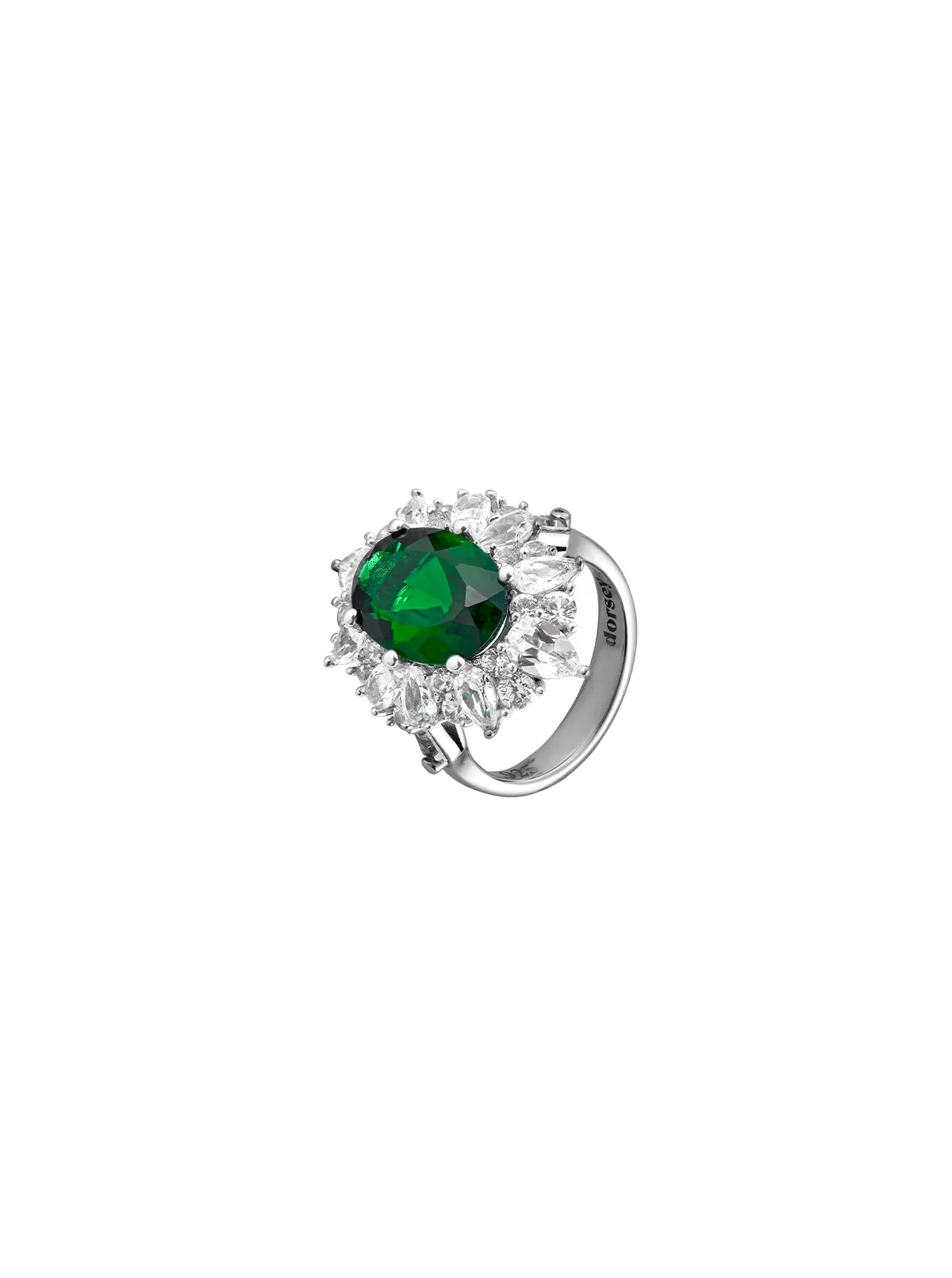 Dorsey - HOUGHTON, LAB EMERALD RING, SILVER - Image 2