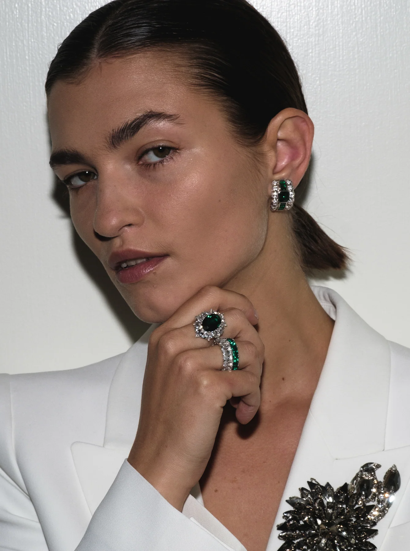 Dorsey - HOUGHTON, LAB EMERALD RING, SILVER - Image 3