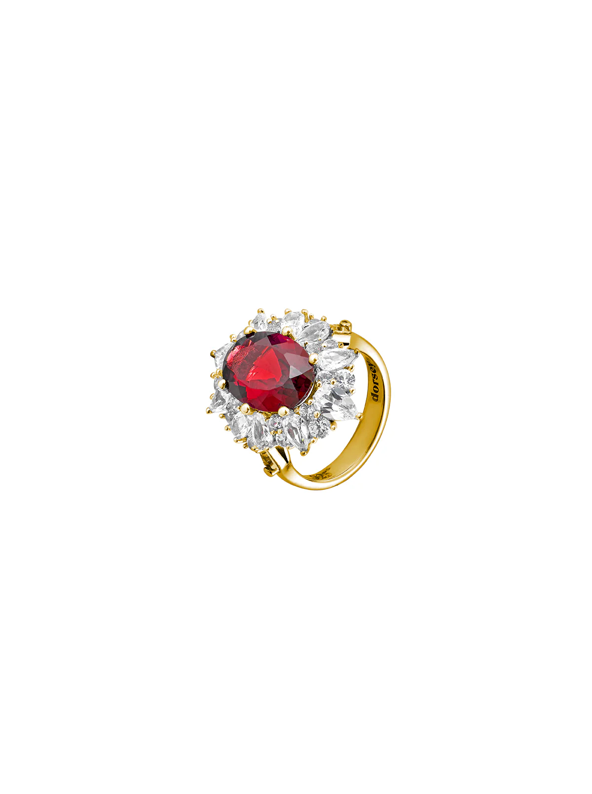 Dorsey - HOUGHTON, LAB RED SAPPHIRE RING, GOLD - Image 2