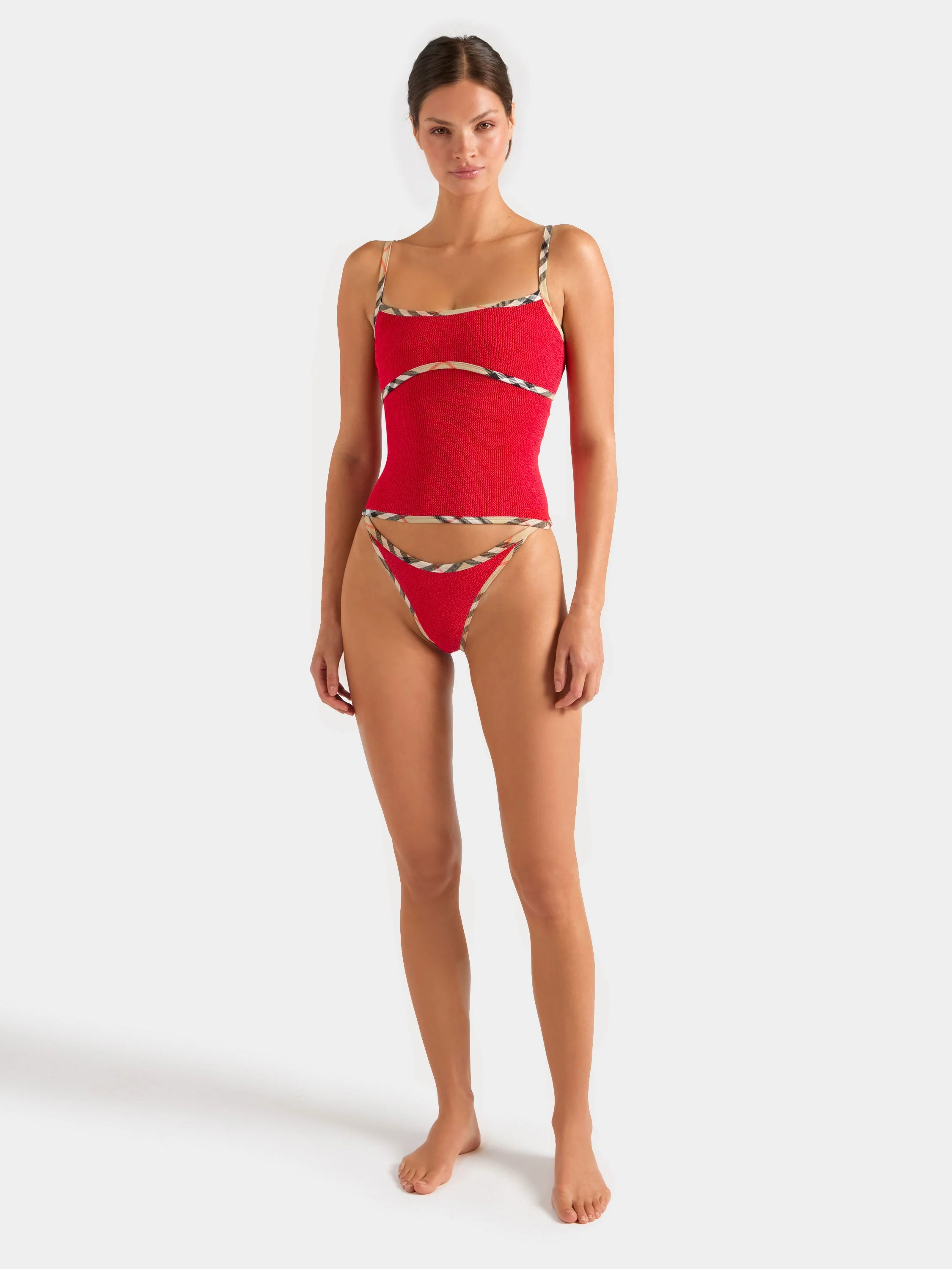 Hunza G x Burberry - Burberry x Hunza G Devyn Skirt/Top - Red/Check - Image 10