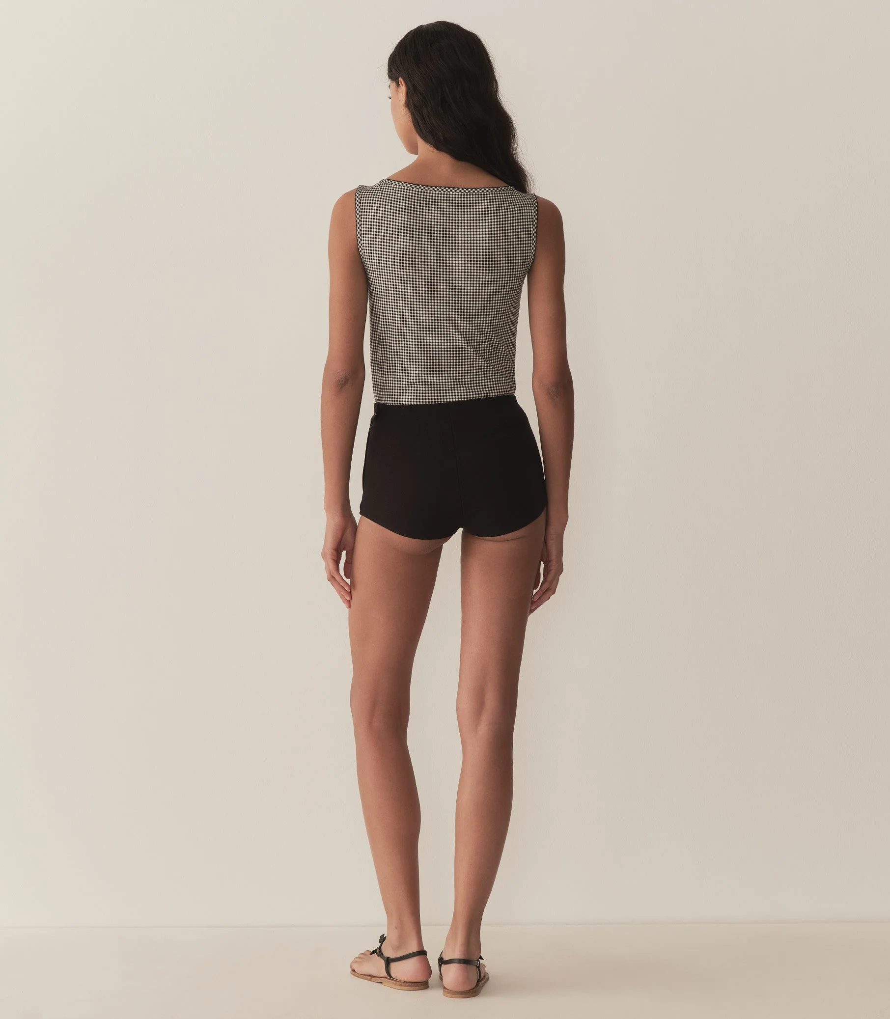 DÔEN - IDA TANK -- NOIR LA MADDALENA GINGHAM - Image 4
