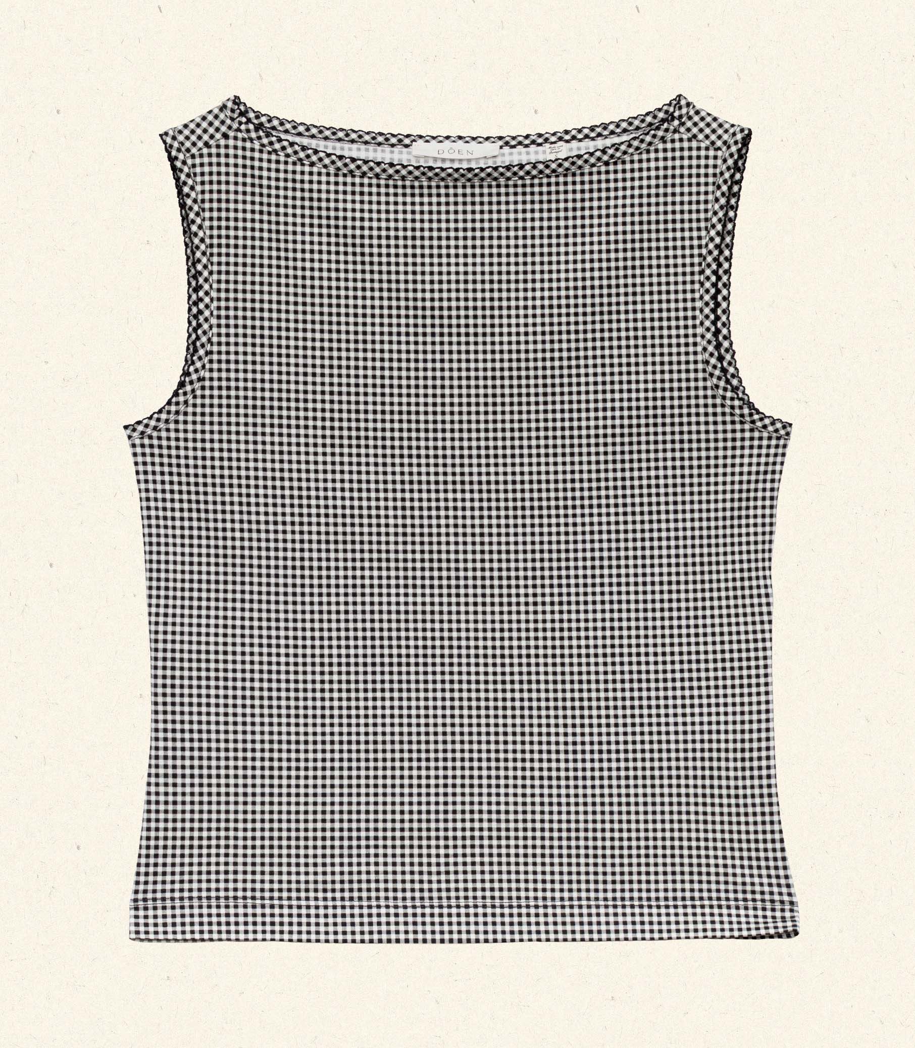 DÔEN - IDA TANK -- NOIR LA MADDALENA GINGHAM - Image 5