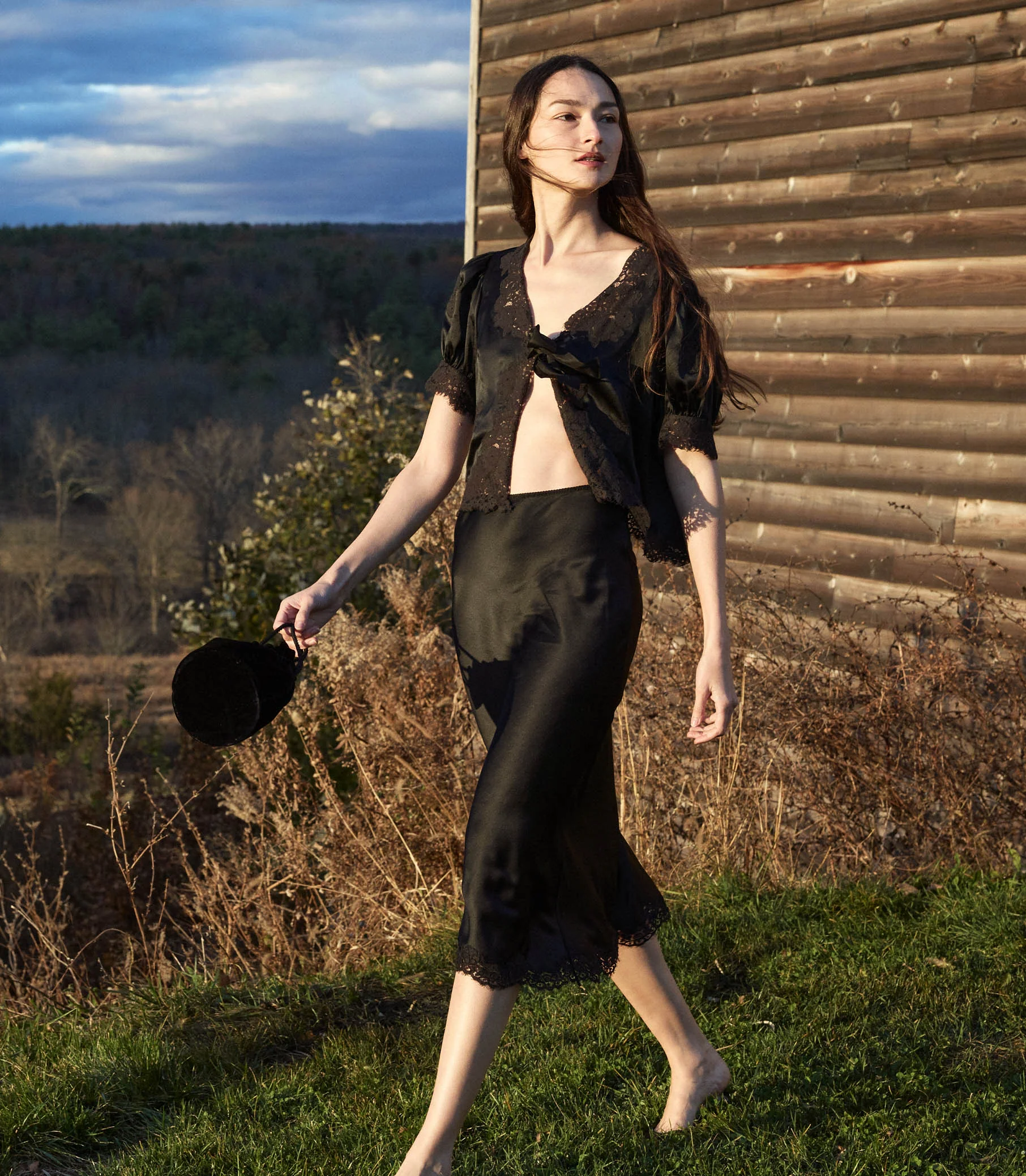 DÔEN - IDELLA TOP -- BLACK SILK - Image 3