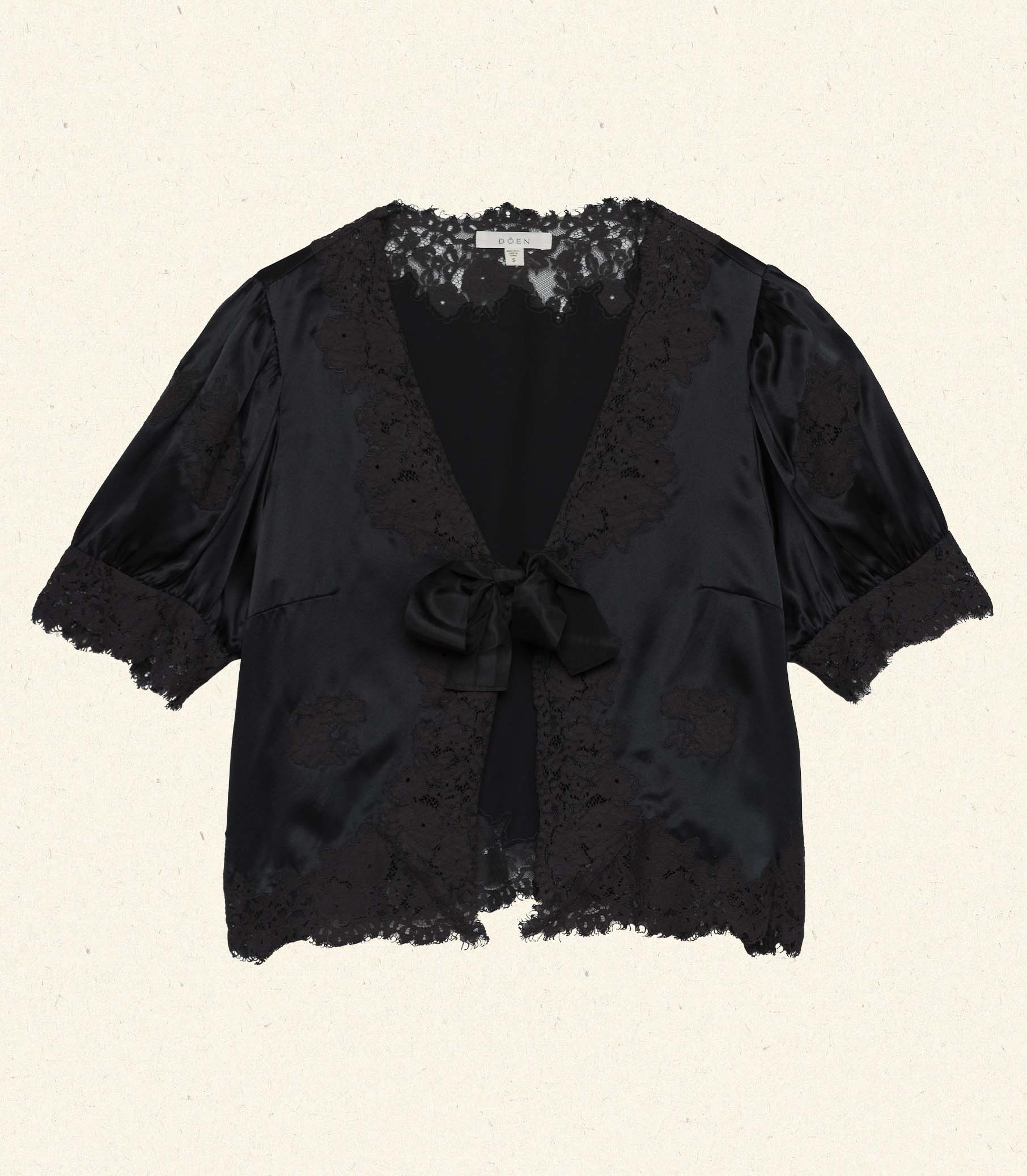 DÔEN - IDELLA TOP -- BLACK SILK - Image 7