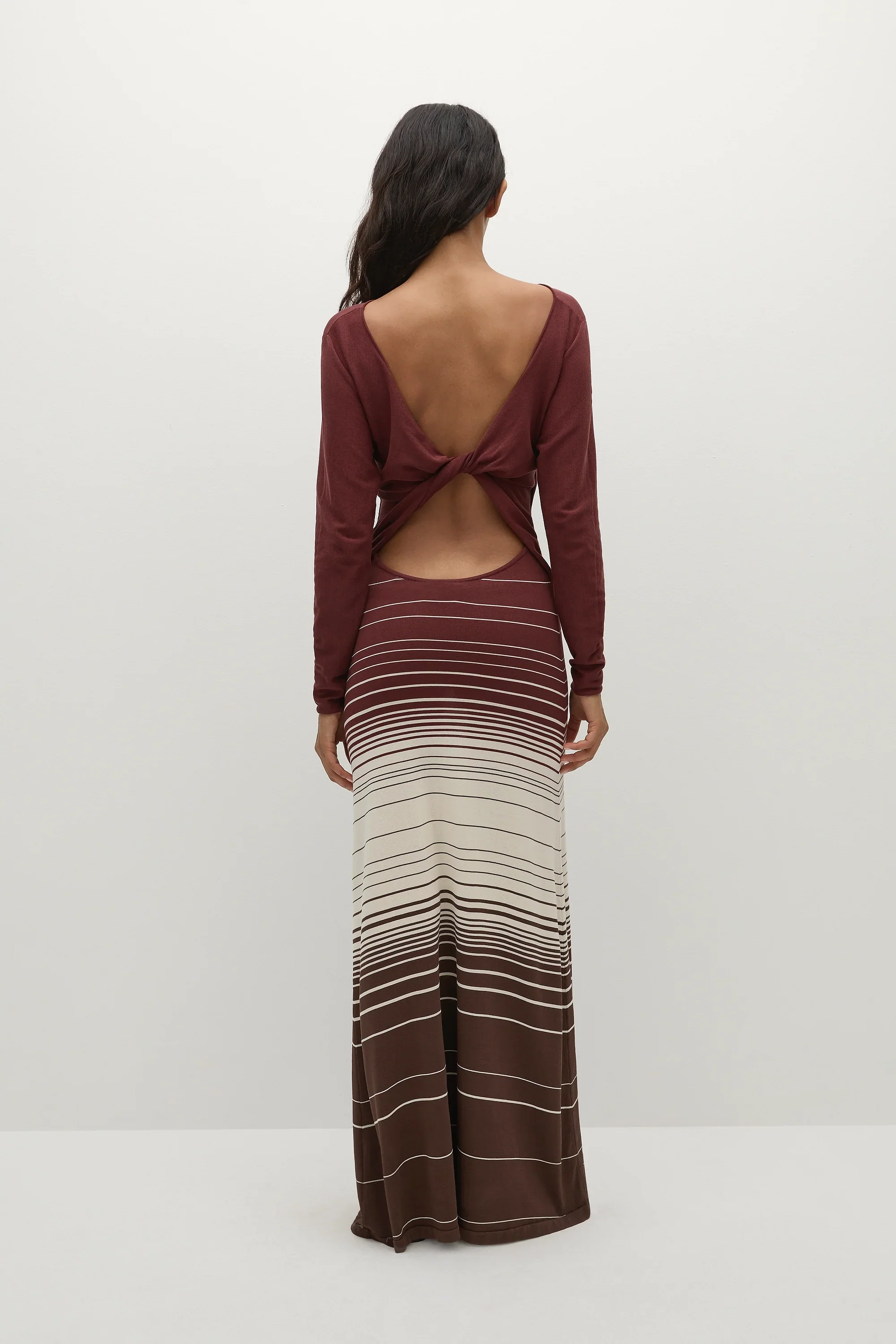 Faithfull - Idun Maxi Dress Accordion Stripe Bordeaux - Final Sale - Image 6
