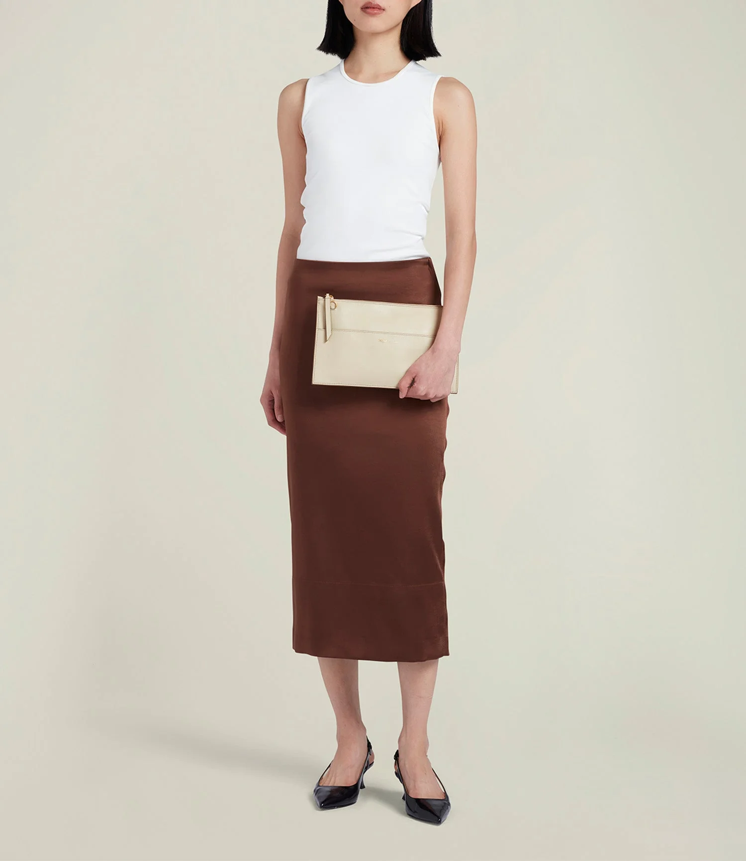 Metier - Incognito Clutch Smooth Calfskin White Sand - Image 4