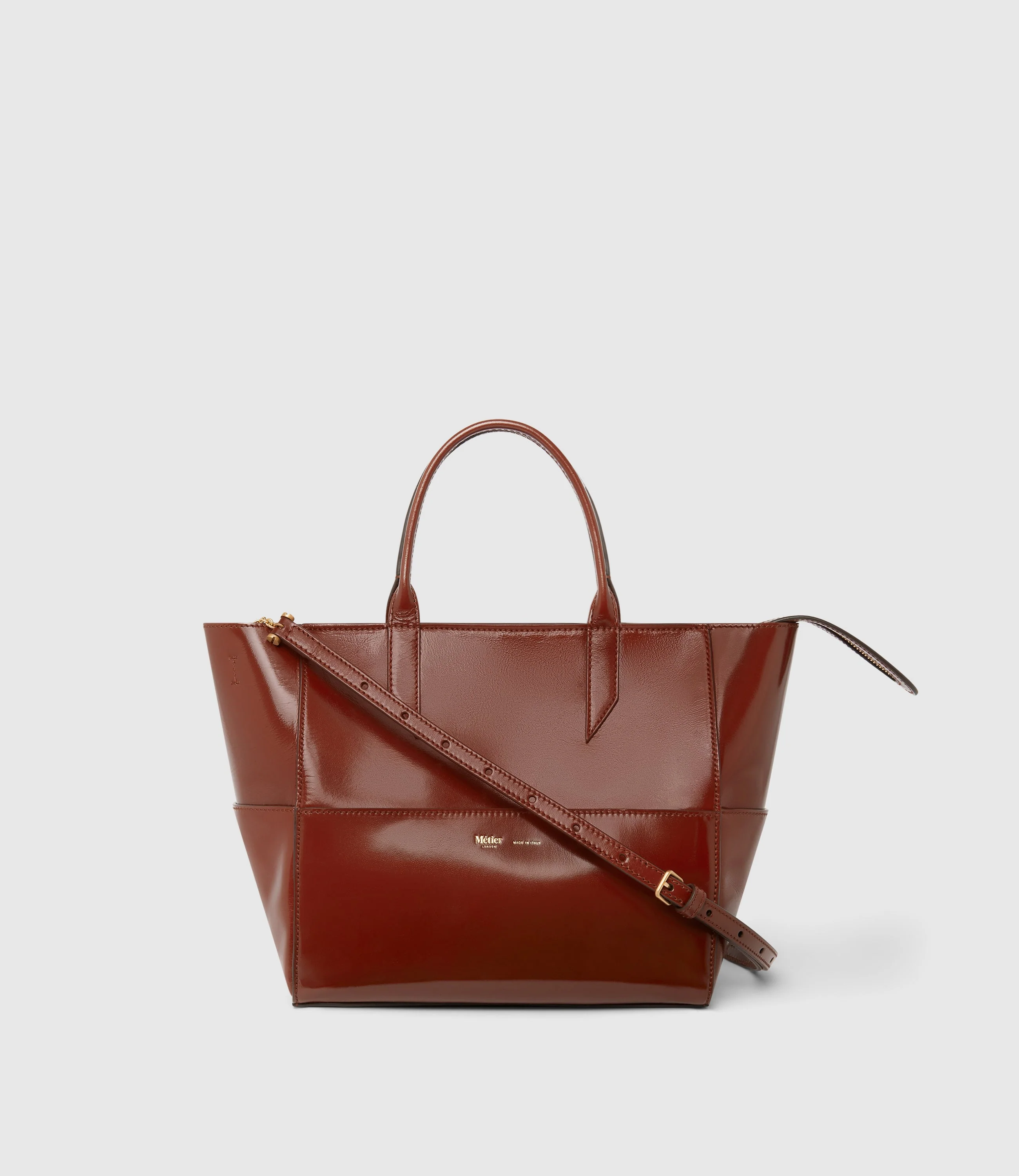 Metier - Incognito Crossbody Glossy Calfskin Burnt Tobacco